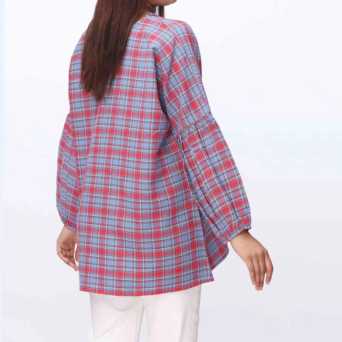 1PC-Flannel Checkered Top PW3078