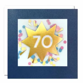 Age 70 Star Paper Shakies Card