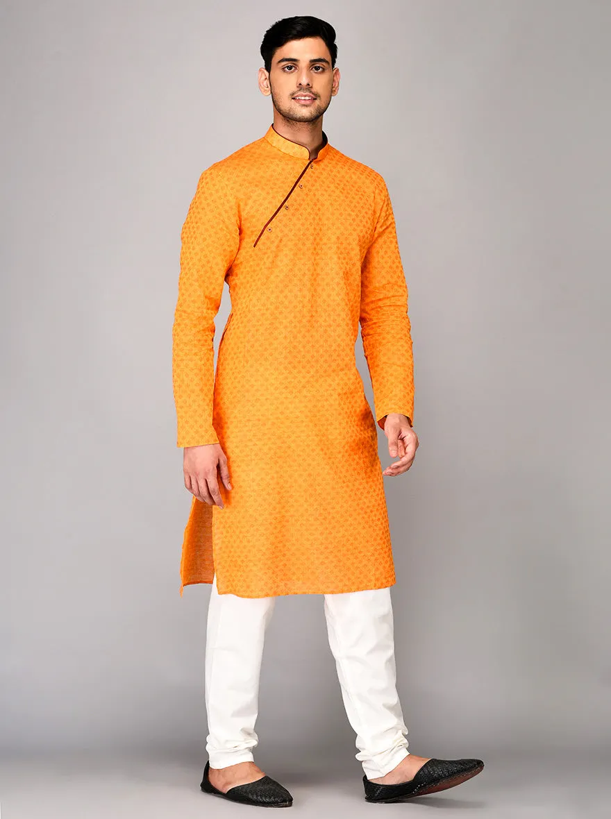 Apricot Orange Printed Kurta | Azania