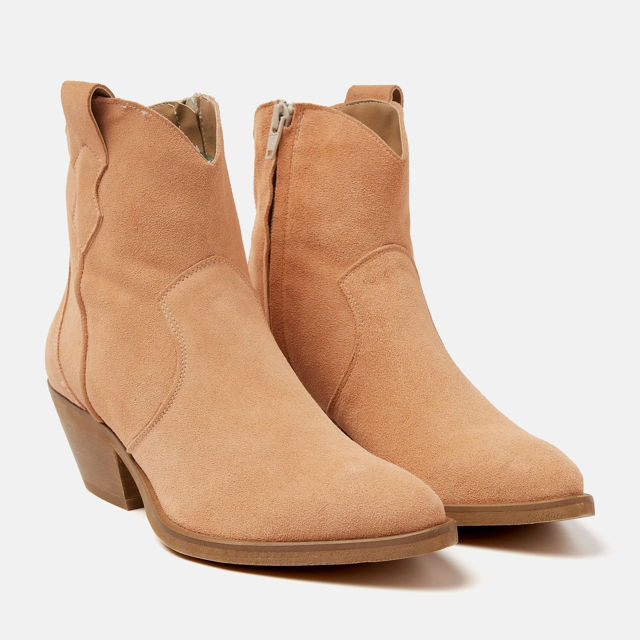 Arianna Suede Dames Enkellaarsjes Apricot