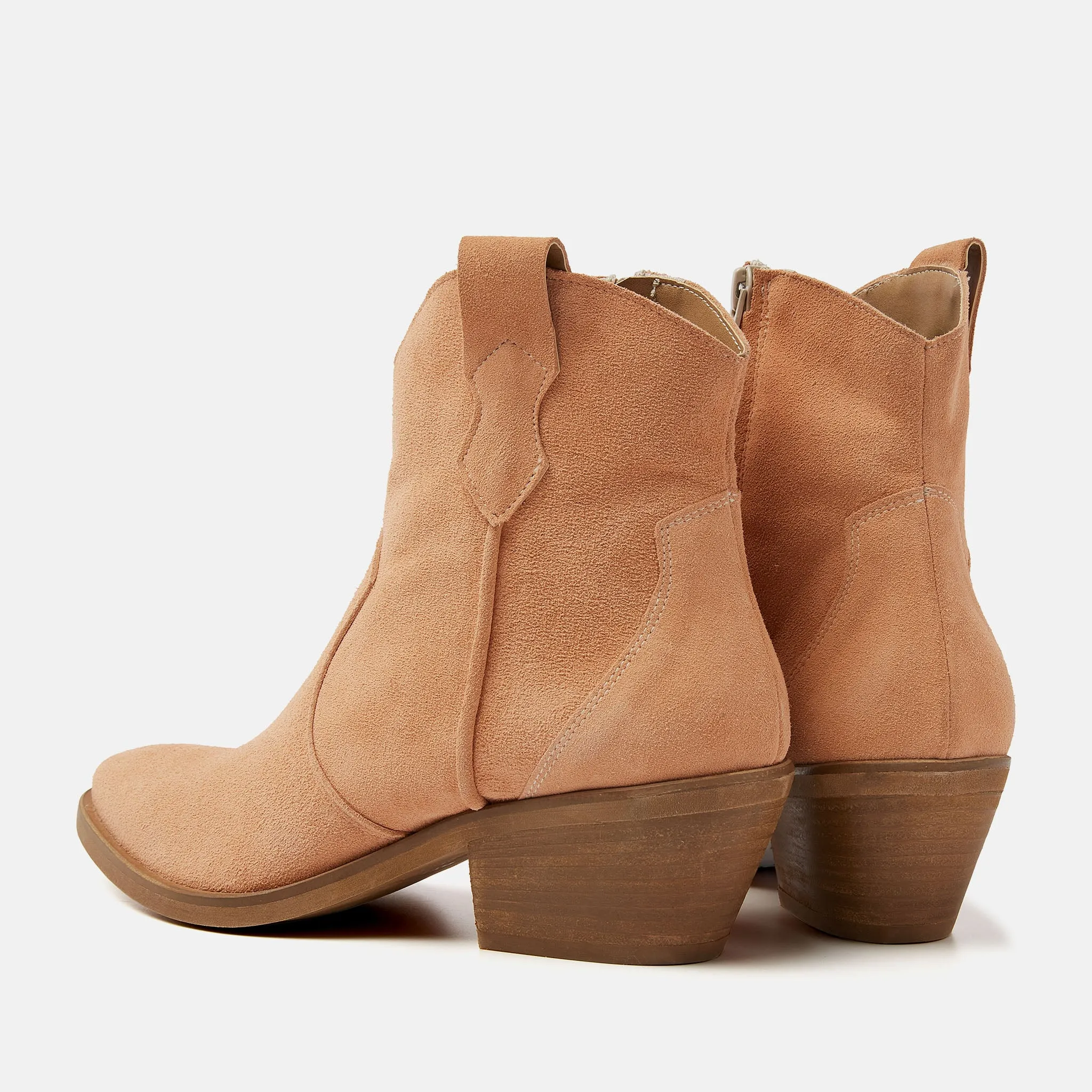 Arianna Suede Dames Enkellaarsjes Apricot