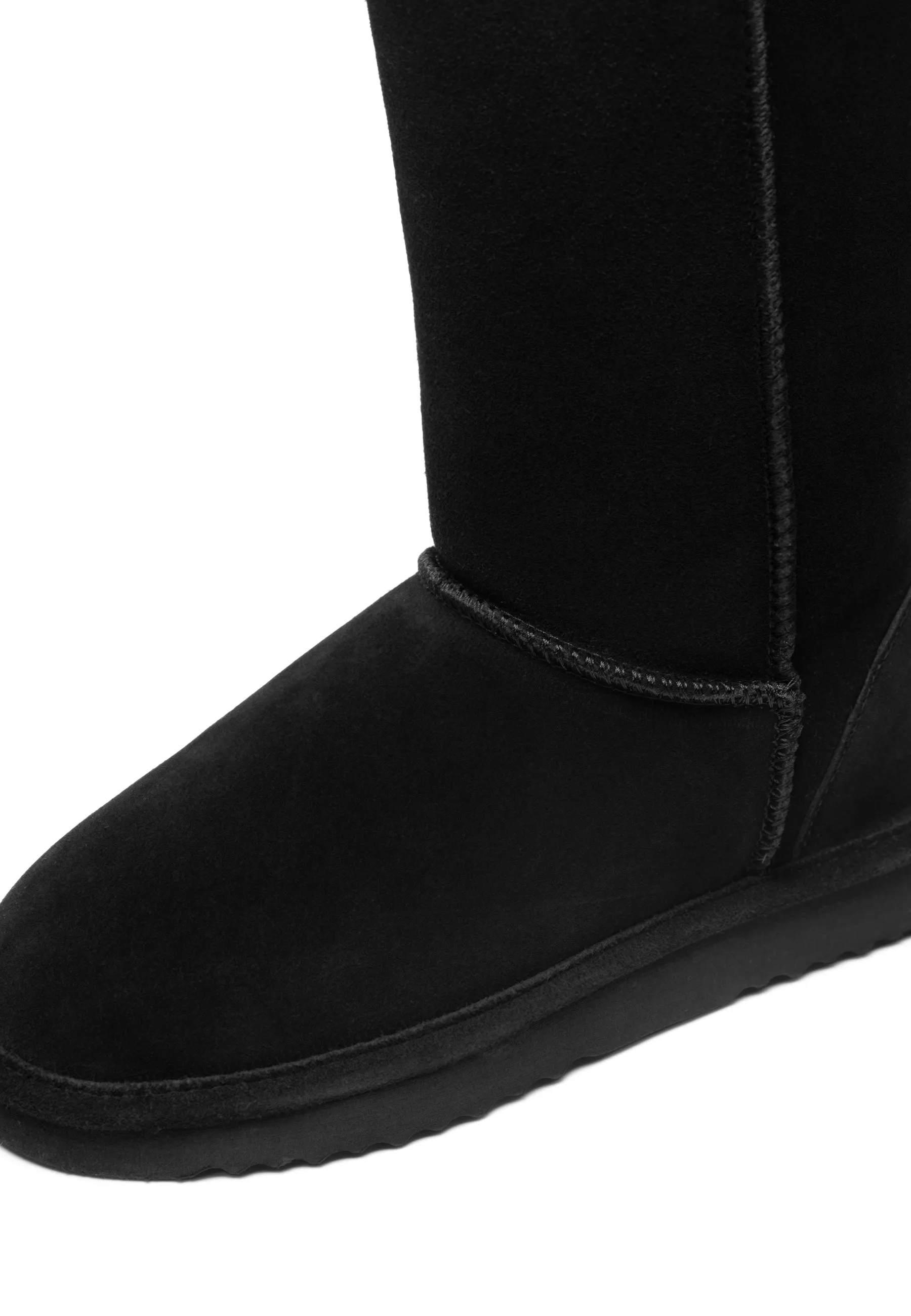 Biasnow Black Suede Long Boots