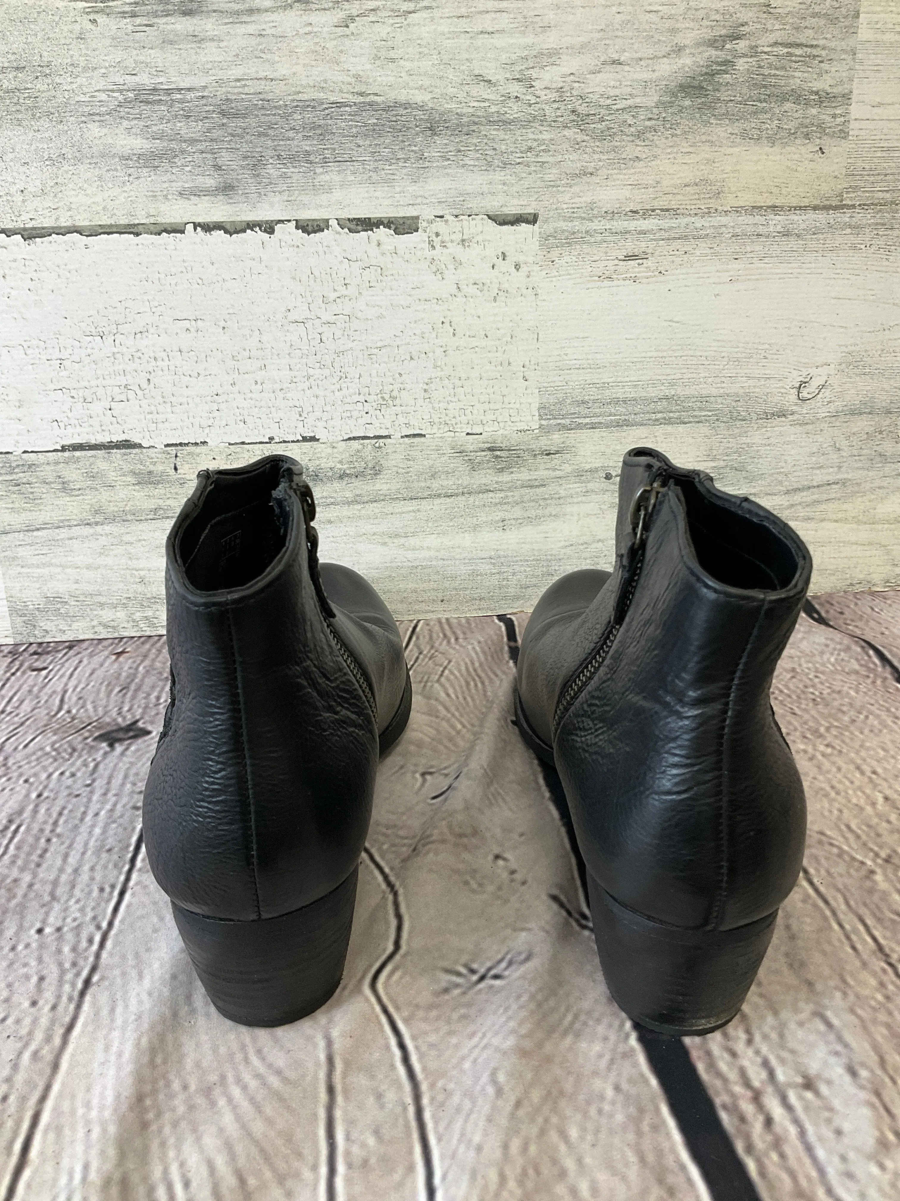 Black Boots Ankle Heels Clarks, Size 8