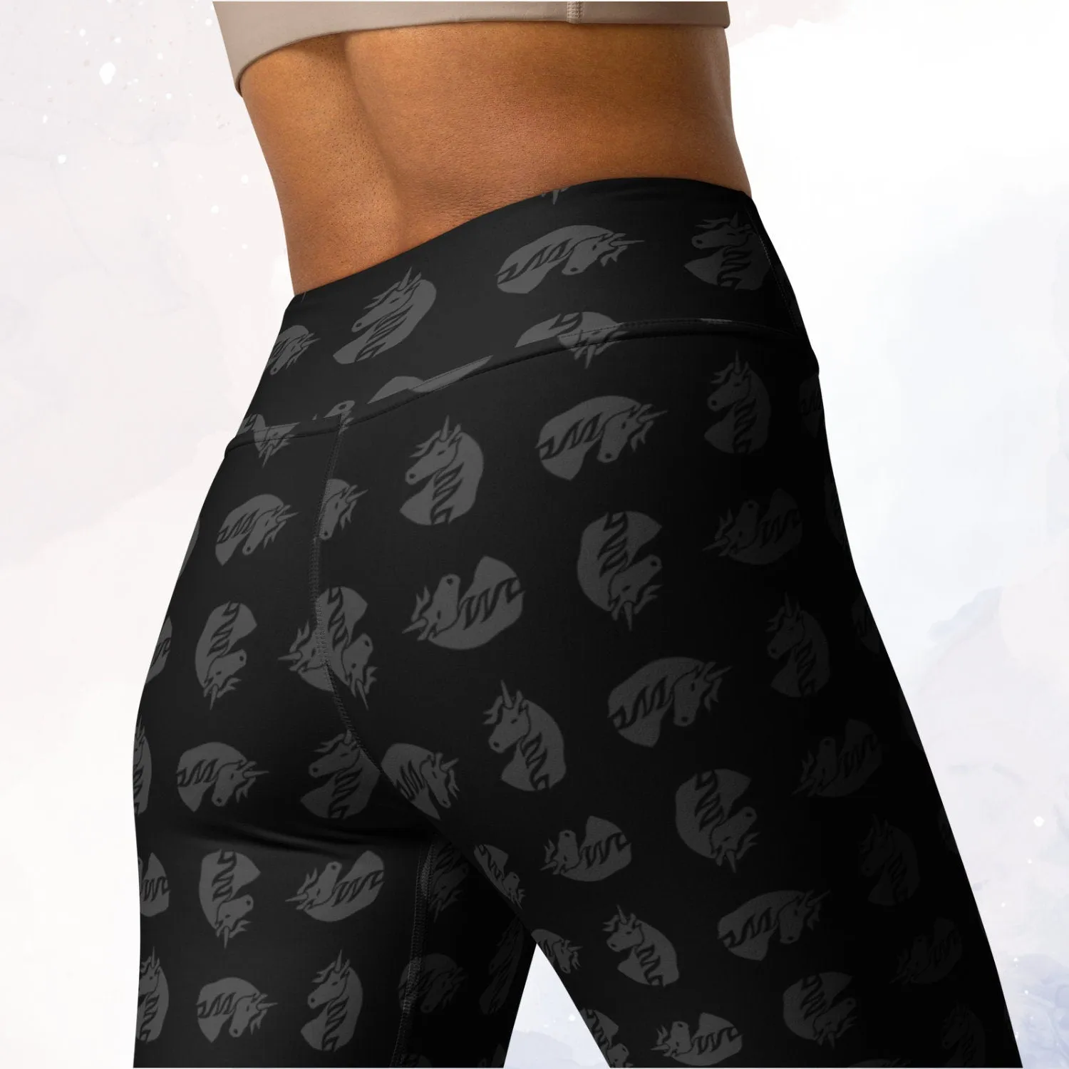 Black Unicorn High Waist Leggings