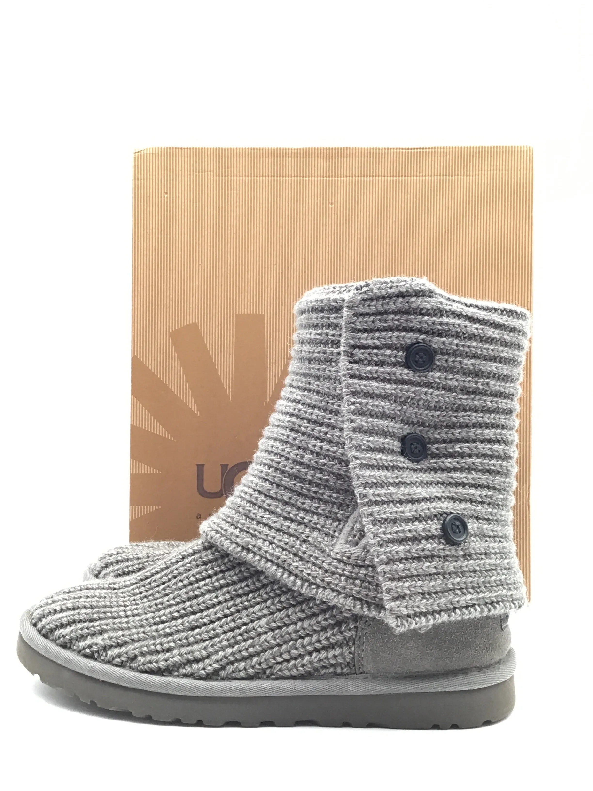 Boots Designer By Ugg In Grey, Size: 8