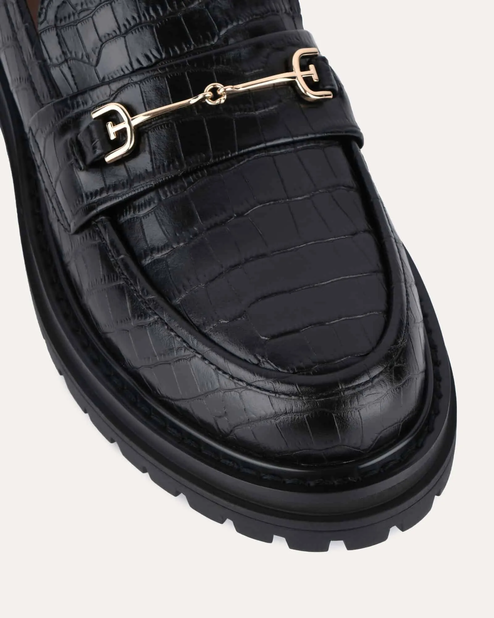 BRIXTON LOAFERS BLACK CROC