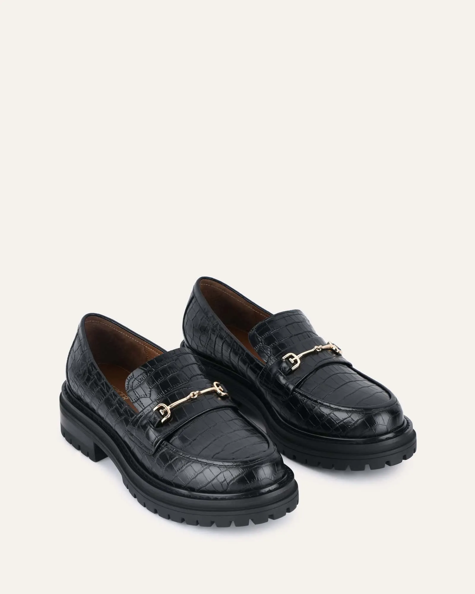 BRIXTON LOAFERS BLACK CROC