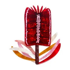 Burgundy Brush Brooch by Erstwilder