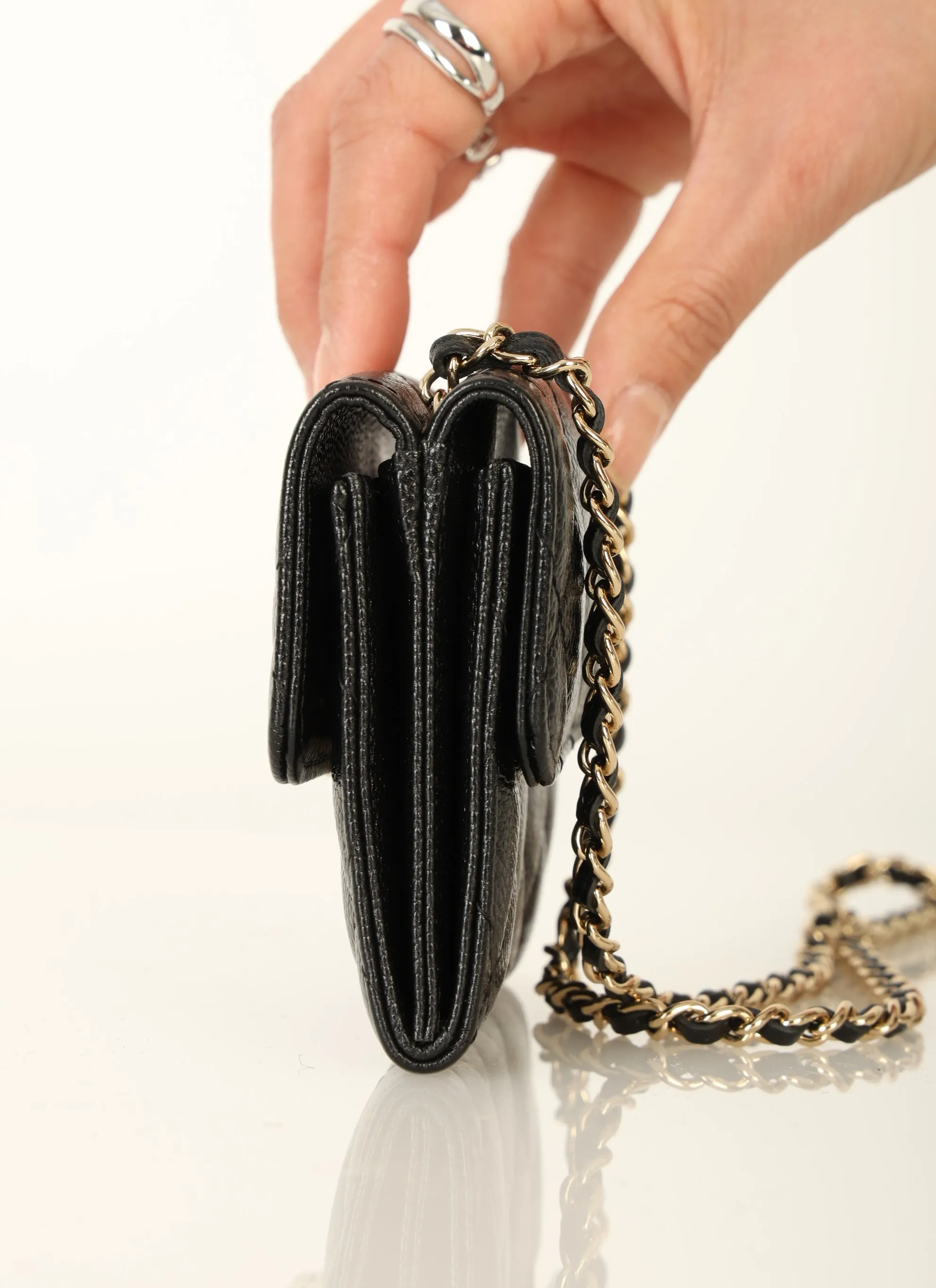 Chanel 2020 Caviar Cardholder on Chain