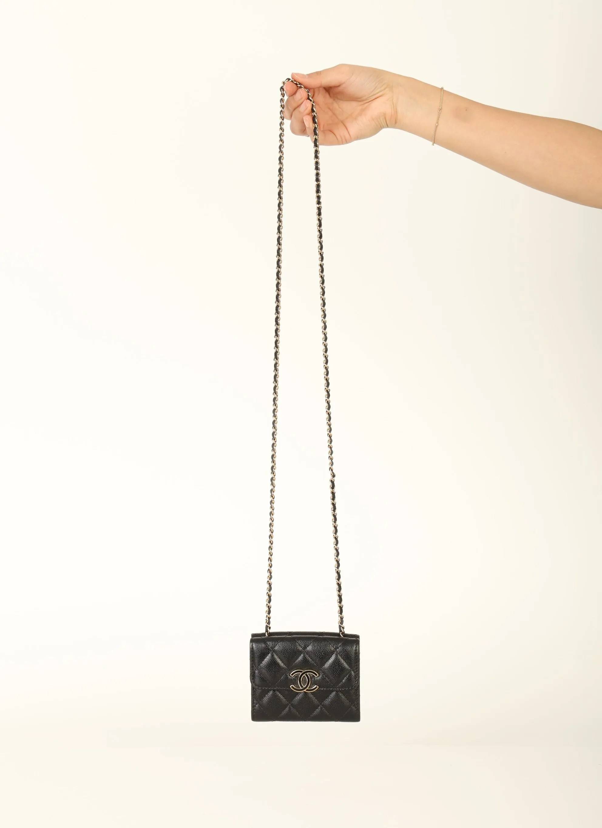 Chanel 2020 Caviar Cardholder on Chain