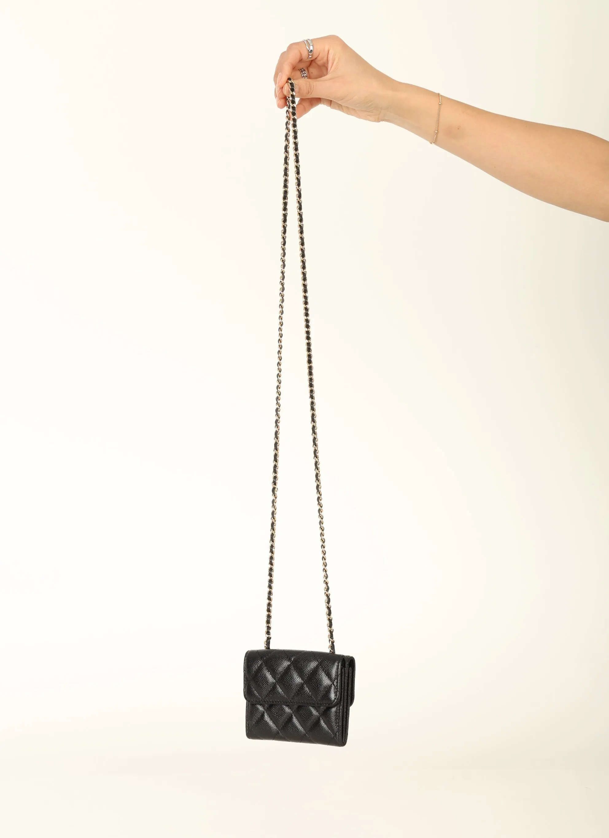 Chanel 2020 Caviar Cardholder on Chain