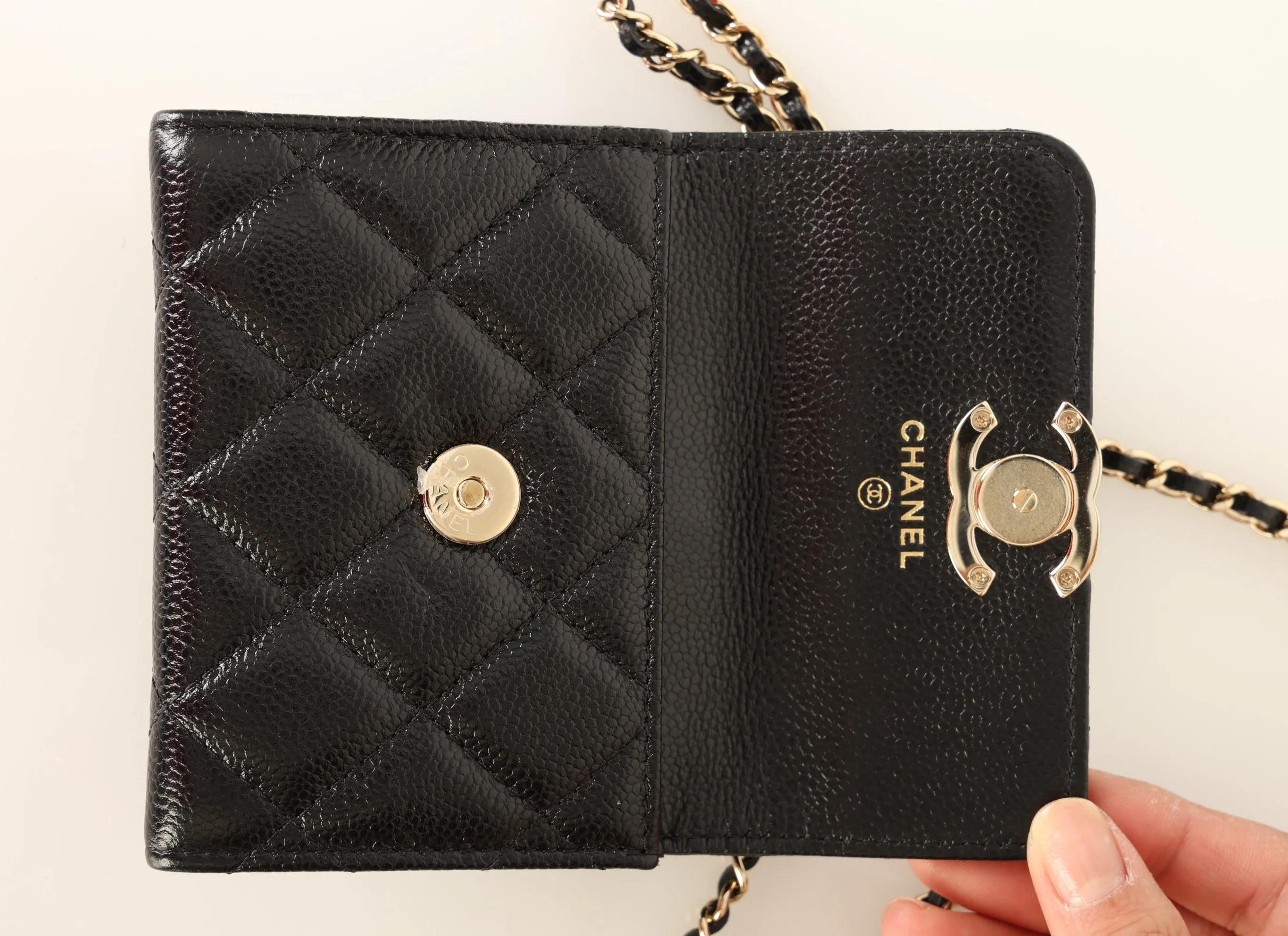 Chanel 2020 Caviar Cardholder on Chain