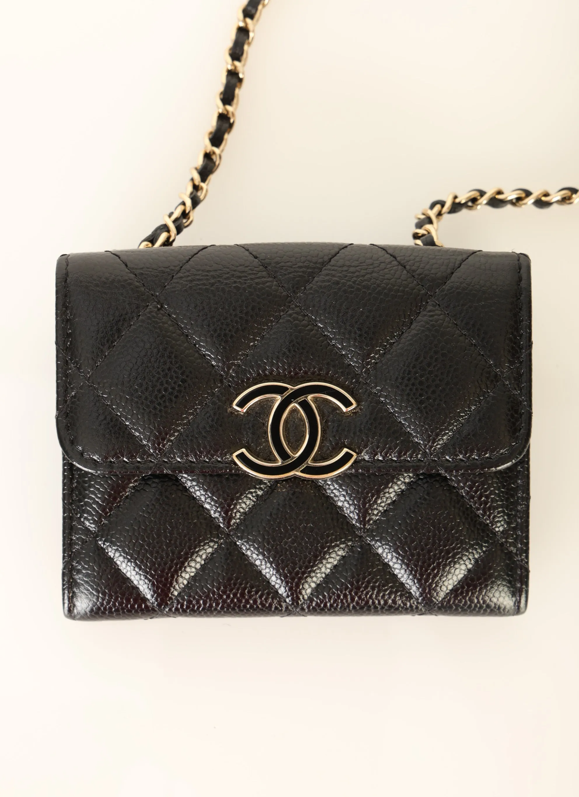 Chanel 2020 Caviar Cardholder on Chain