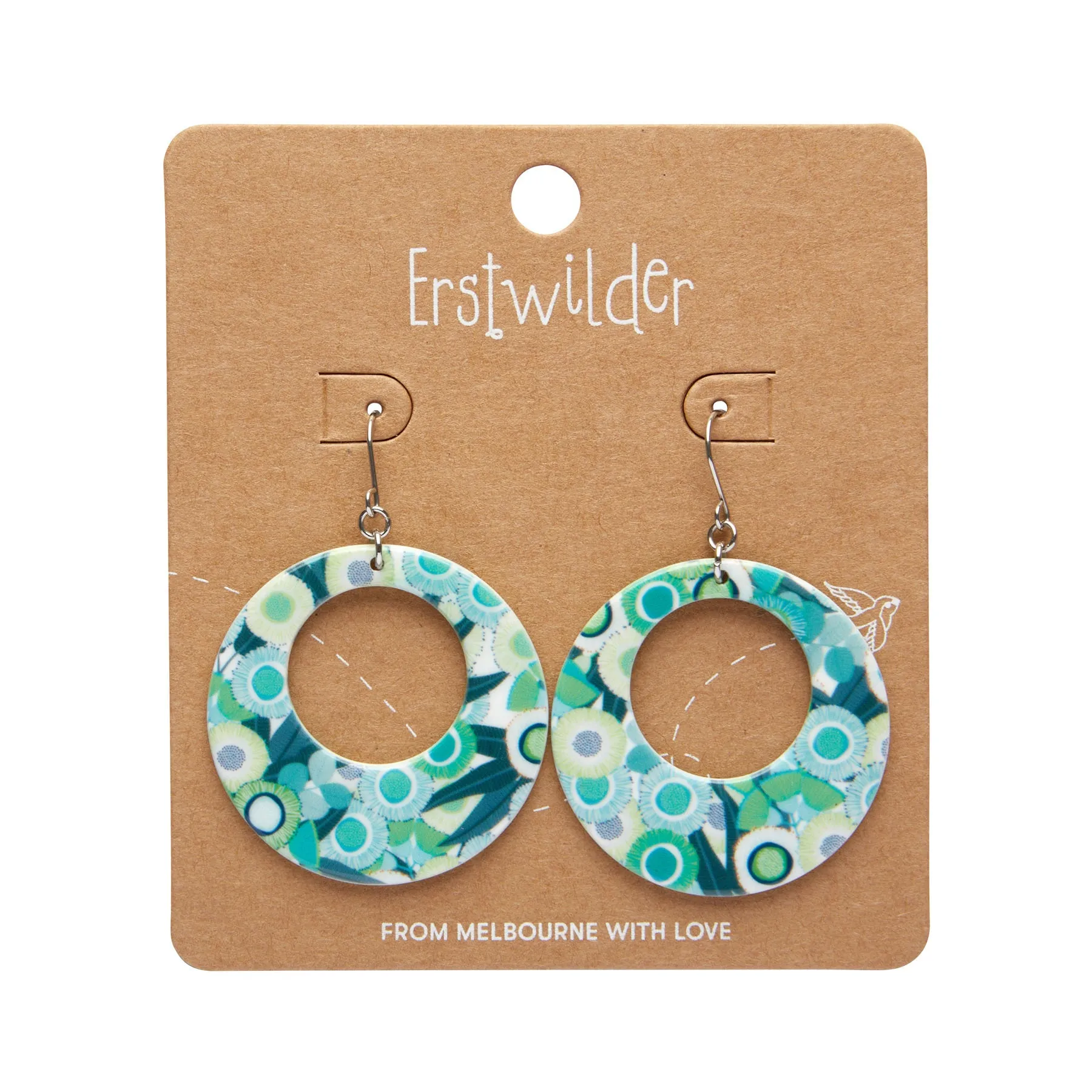 Circle Drop Floral Essential Earrings by Erstwilder in Multiple Colors!