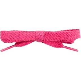 Cotton Flat 3/8 Laces Custom Length with Tip - Dark Pink (1 Pair Pack) Shoelaces