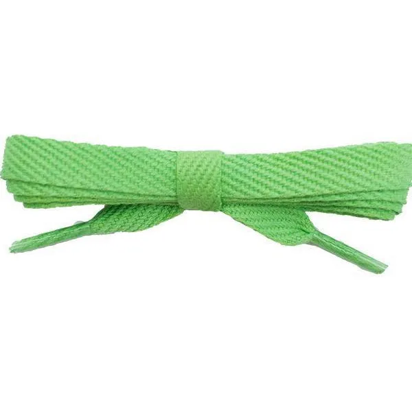 Cotton Flat 3/8 Laces Custom Length with Tip - Lime (1 Pair Pack) Shoelaces