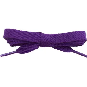 Cotton Flat 3/8 Laces Custom Length with Tip - Purple (1 Pair Pack) Shoelaces