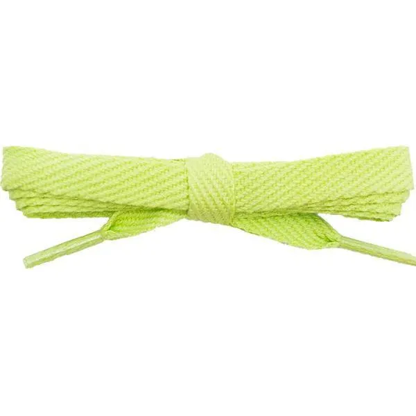 Cotton Flat 3/8 Laces Custom Length with Tip - Spring Green (1 Pair Pack) Shoelaces