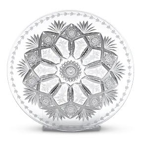 Cut & Engraved American Brilliant Cut Glass Plate by Sinclaire