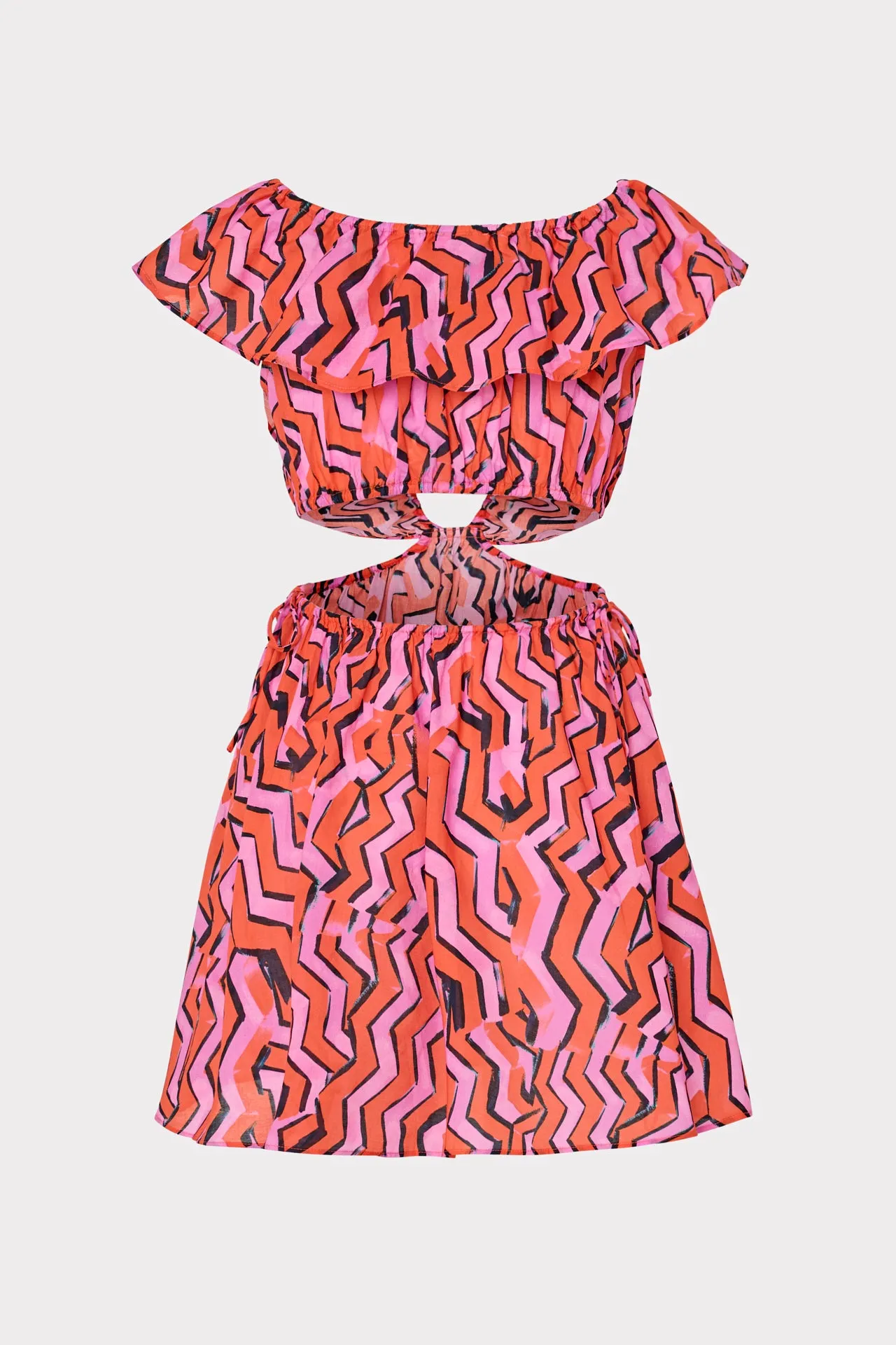 Delilah Painted Chevron Cotton Voile Coverup Dress