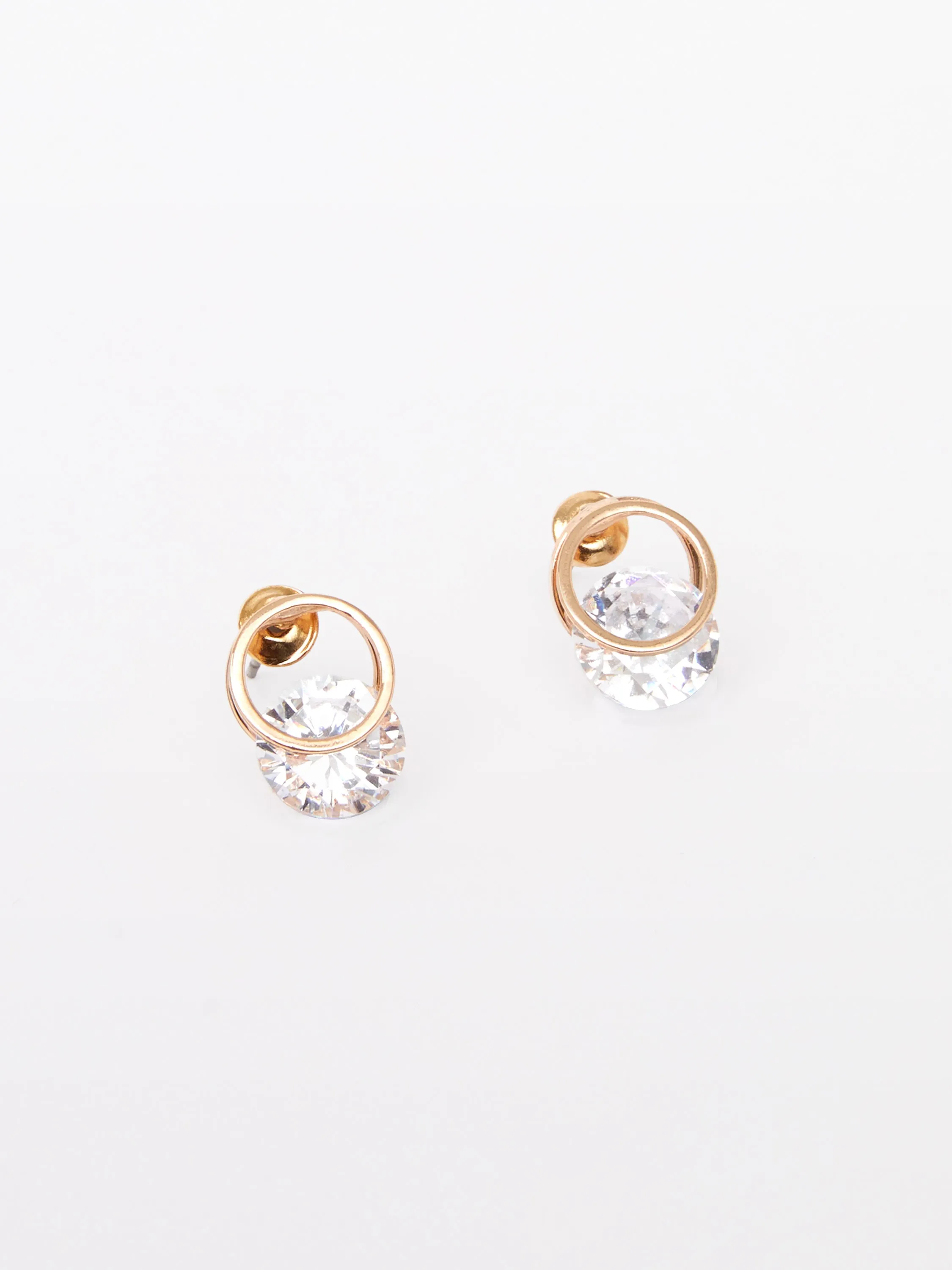 Diamante Huggie Stud Earrings