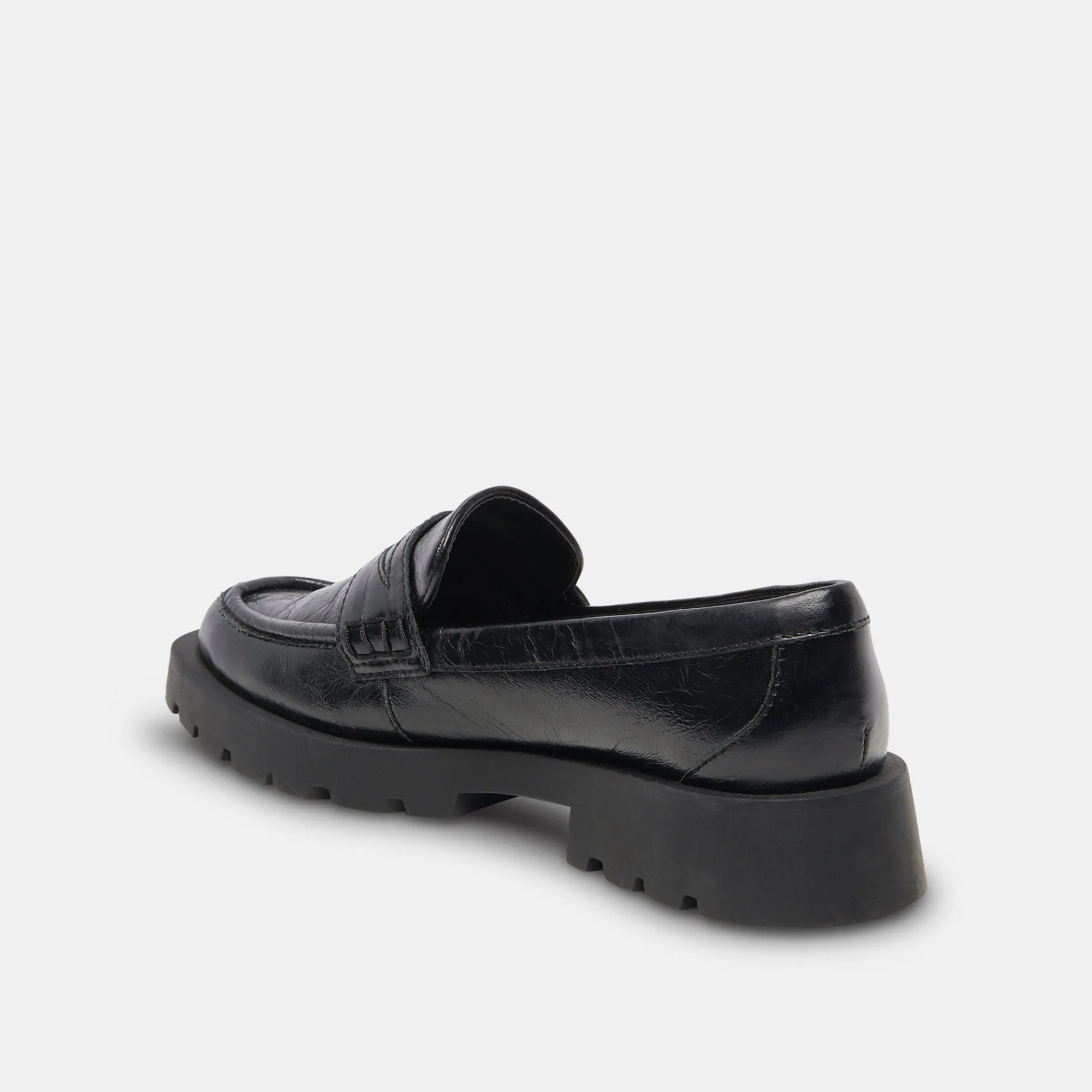 ELIAS WIDE FLATS ONYX CRINKLE PATENT