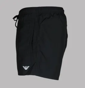 Emporio Armani Embroidered Eagle Swim Shorts Black