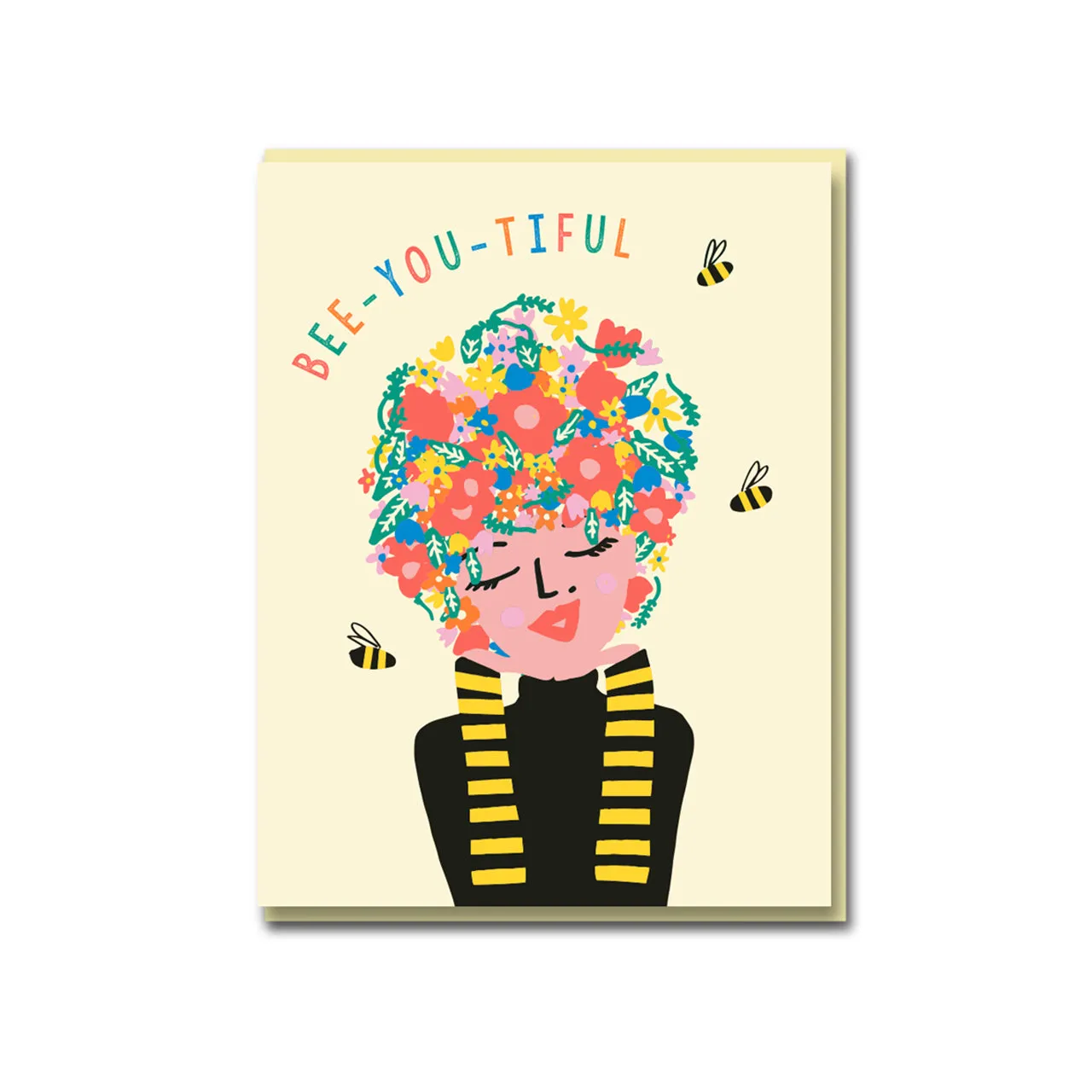 Flower Head Girl Greeting Card