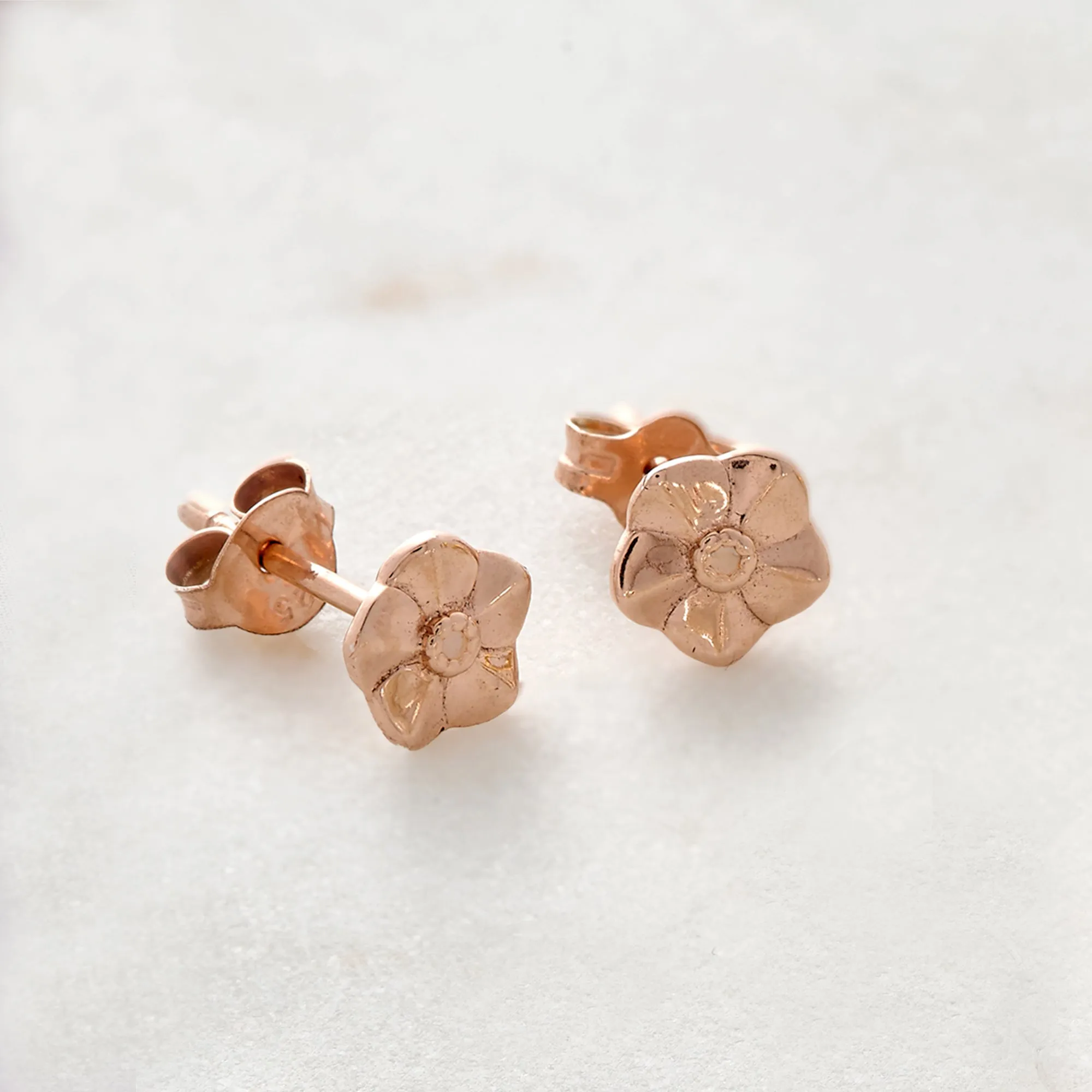 Forget-Me-Not Tiny Rose Gold Vermeil Stud Earrings