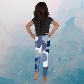 Giant Blue Camo Print Kids Leggings