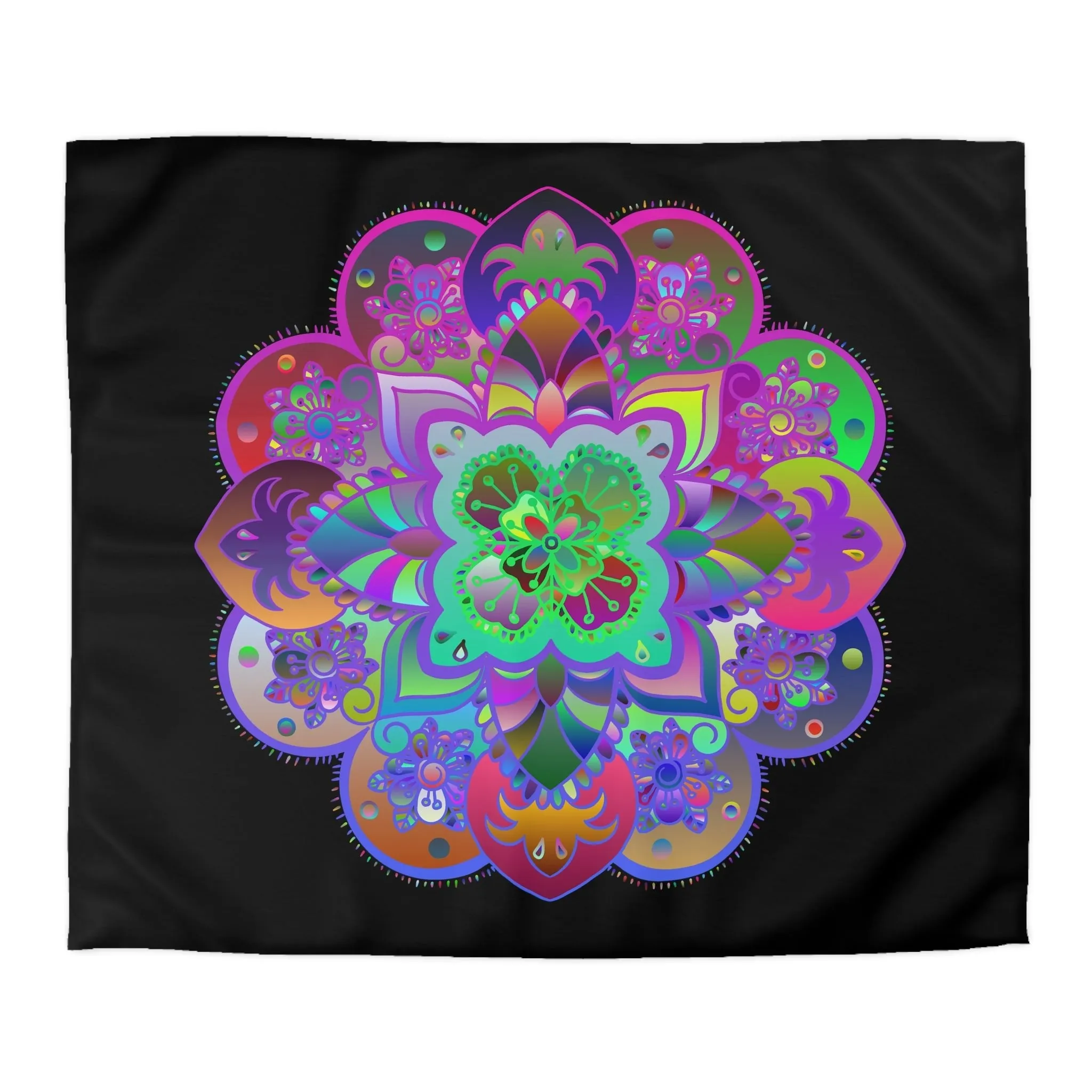 Handmade Mandala Art Microfiber Duvet Cover - Colorful Design