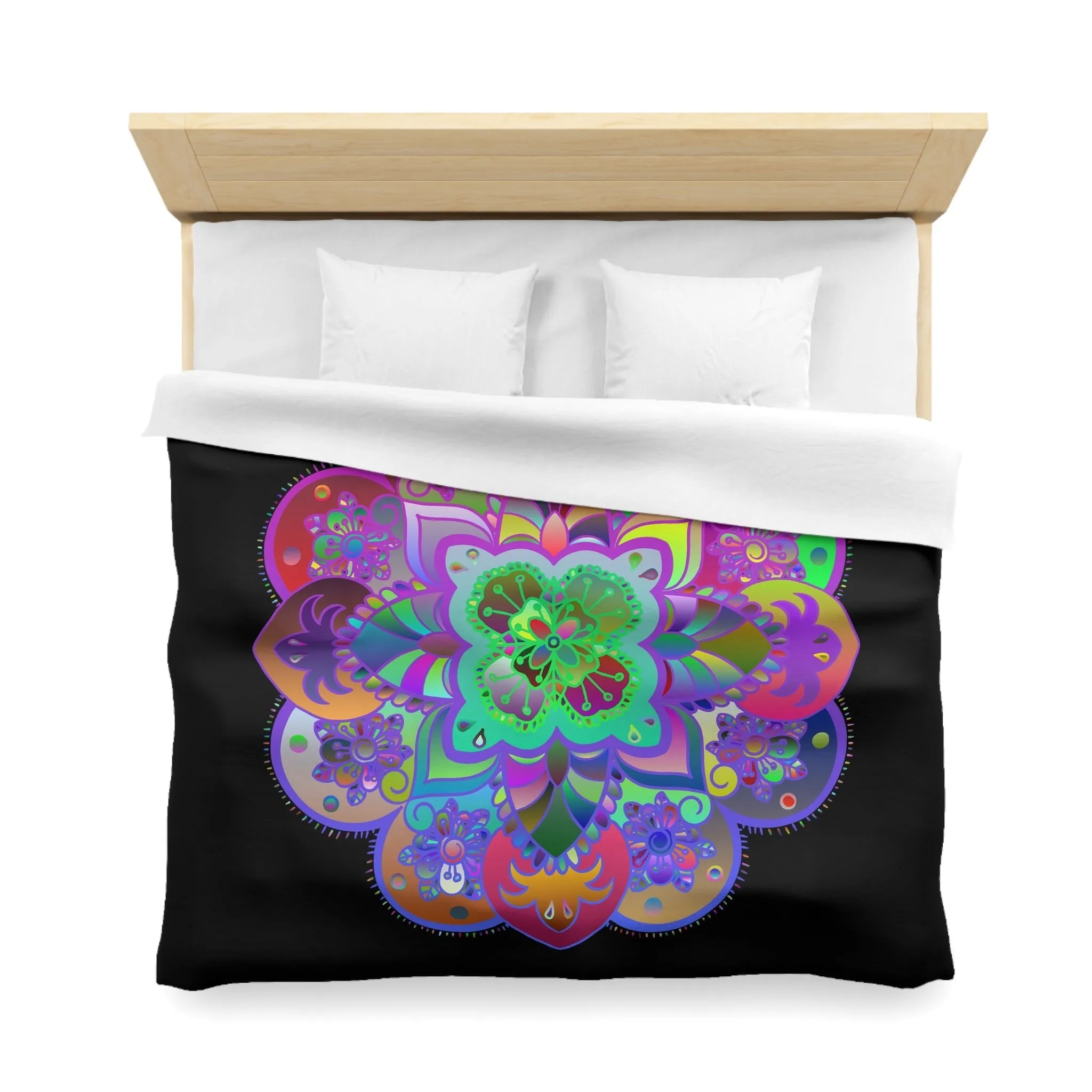 Handmade Mandala Art Microfiber Duvet Cover - Colorful Design