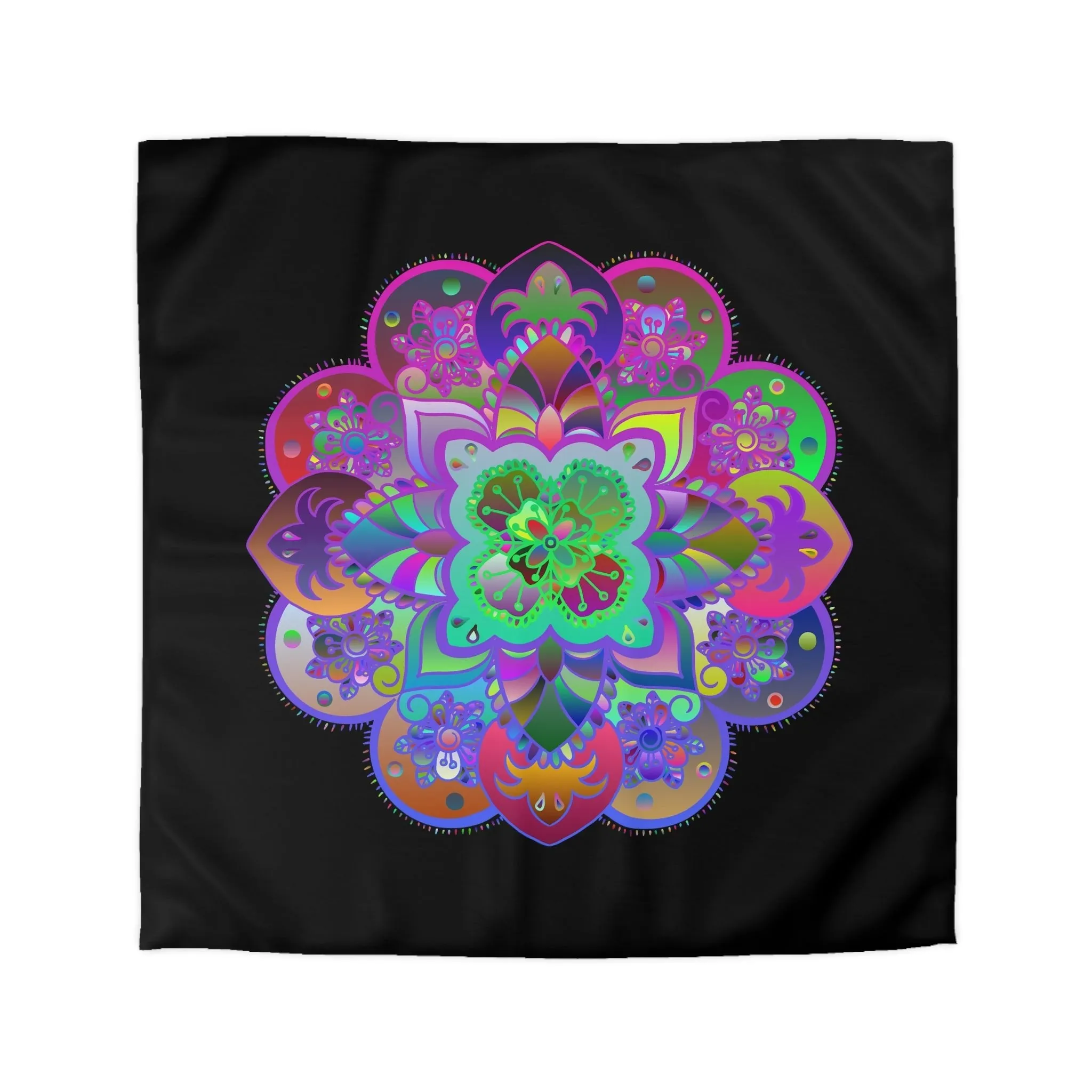 Handmade Mandala Art Microfiber Duvet Cover - Colorful Design