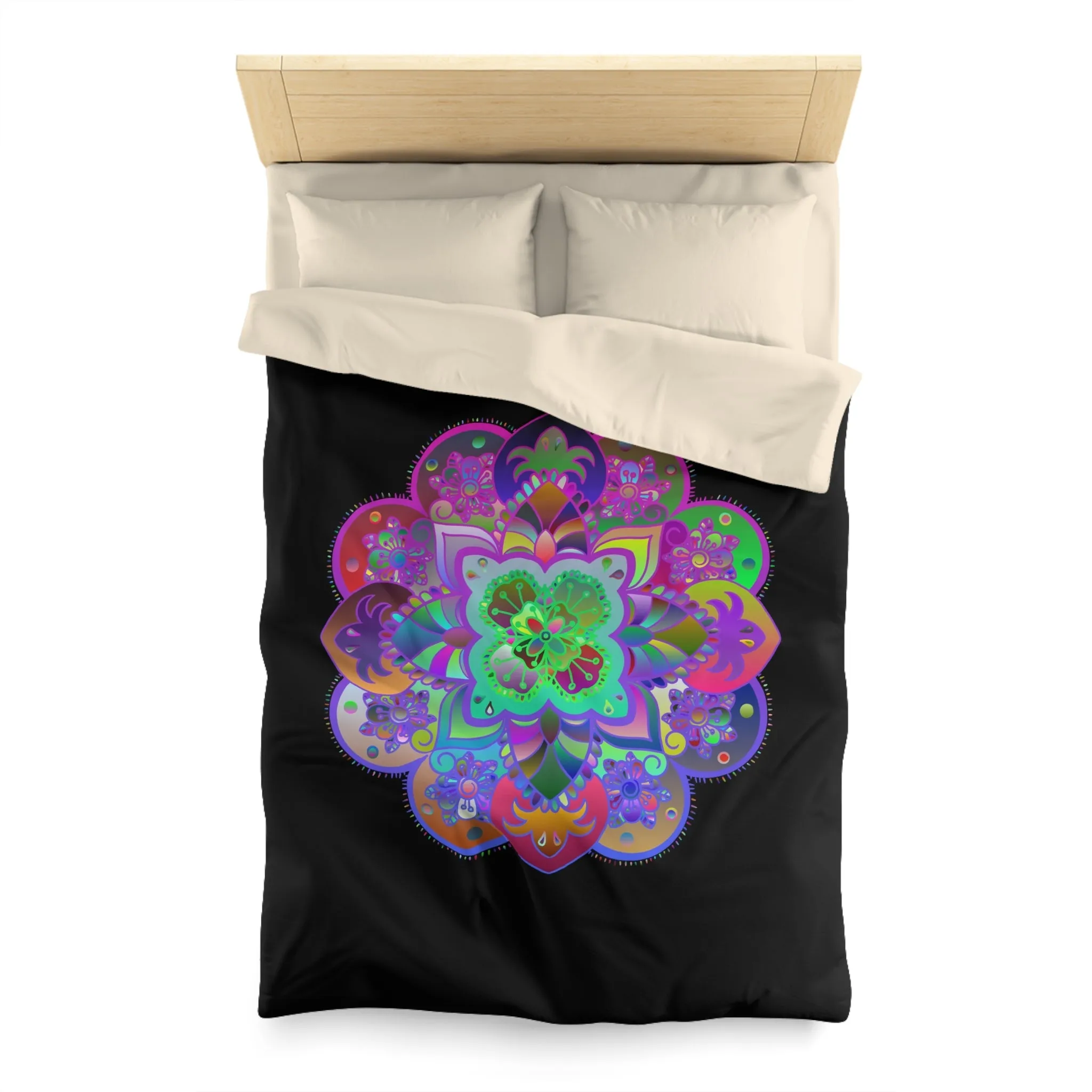 Handmade Mandala Art Microfiber Duvet Cover - Colorful Design