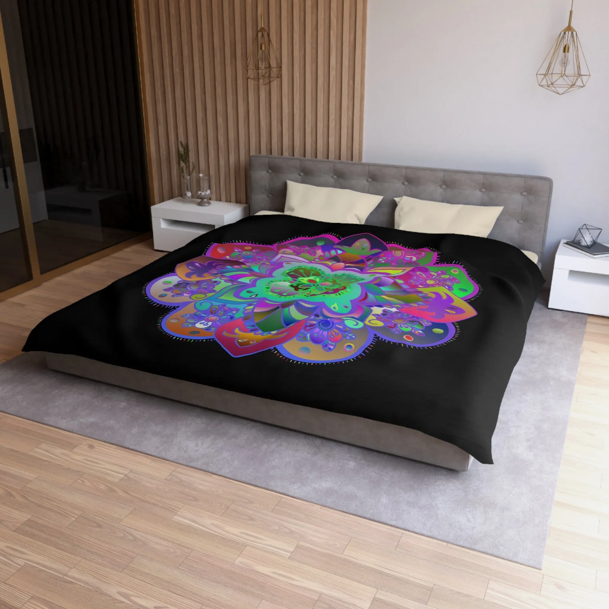 Handmade Mandala Art Microfiber Duvet Cover - Colorful Design