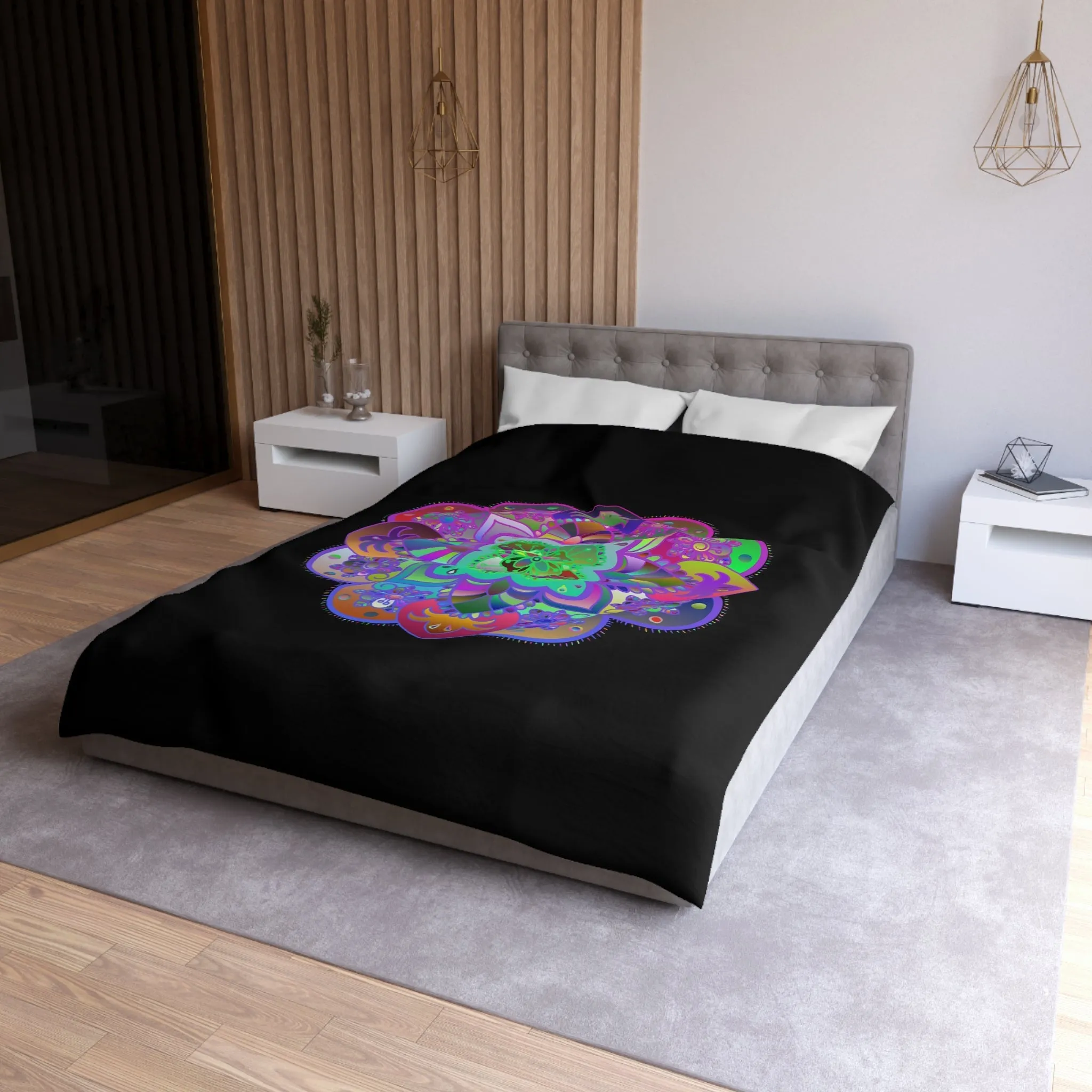 Handmade Mandala Art Microfiber Duvet Cover - Colorful Design