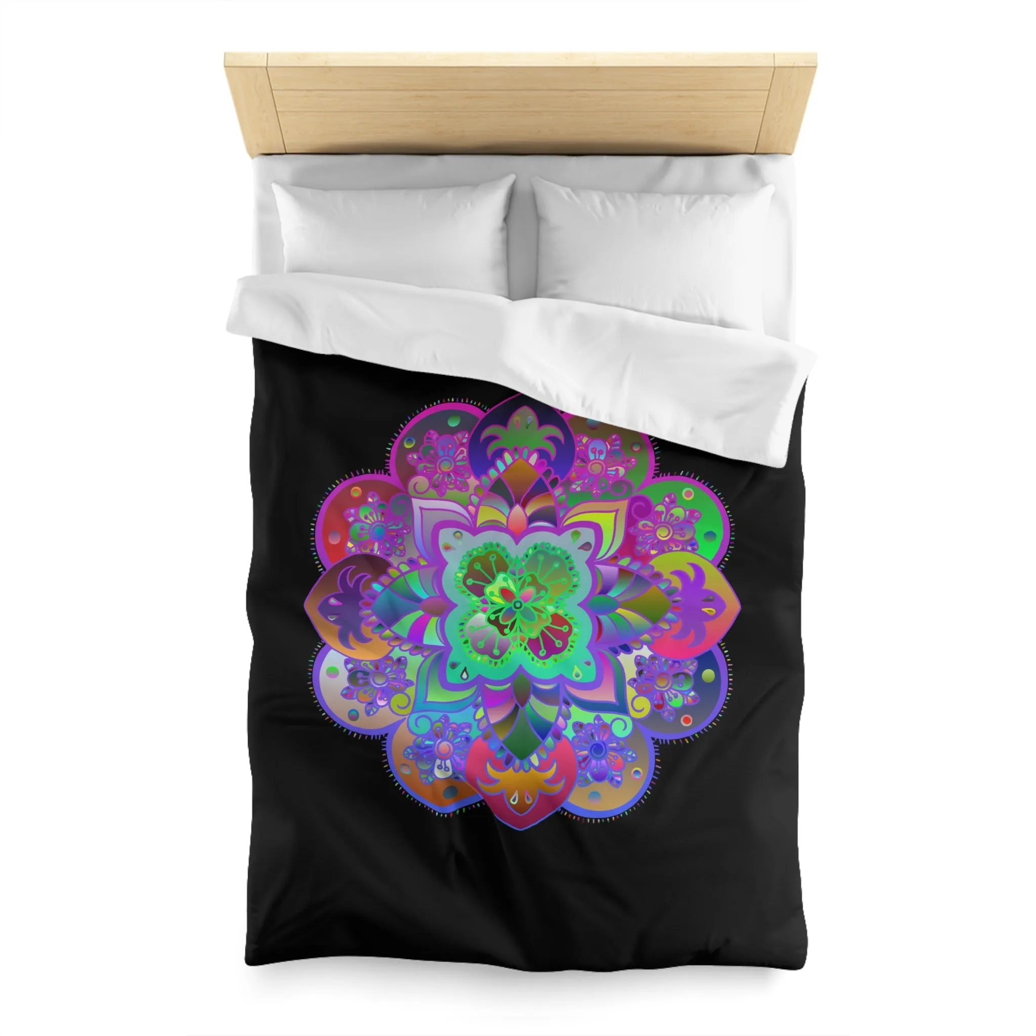 Handmade Mandala Art Microfiber Duvet Cover - Colorful Design