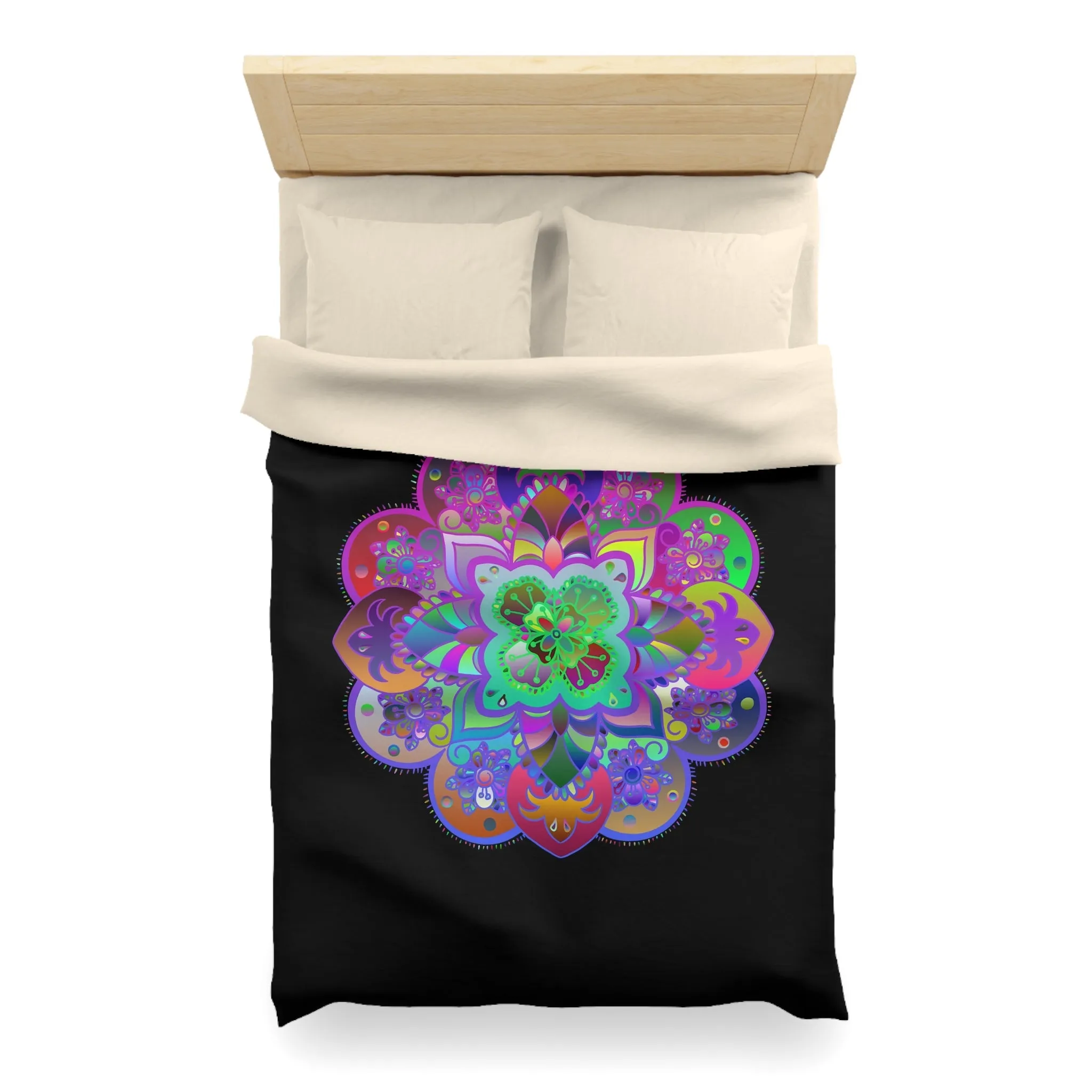 Handmade Mandala Art Microfiber Duvet Cover - Colorful Design