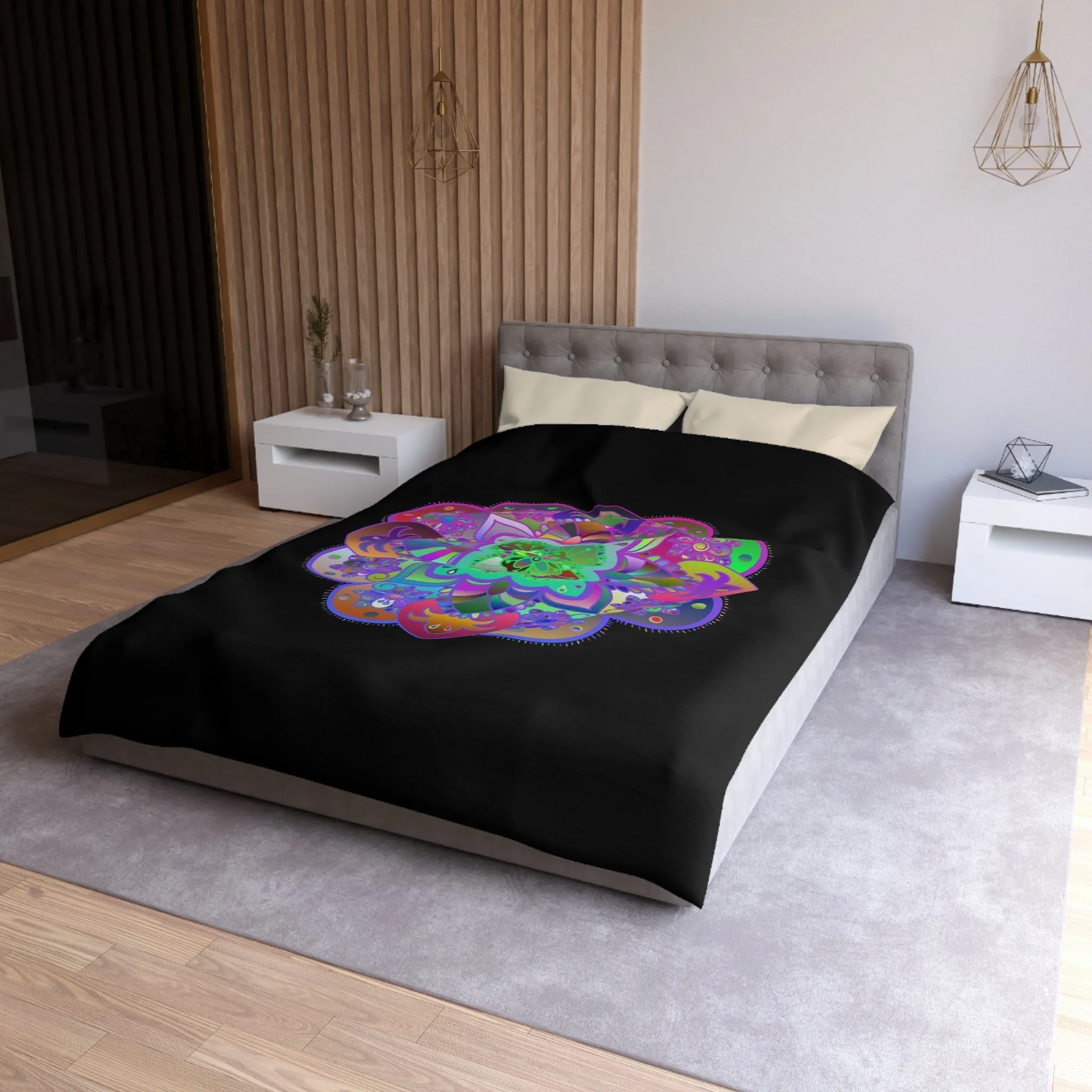 Handmade Mandala Art Microfiber Duvet Cover - Colorful Design