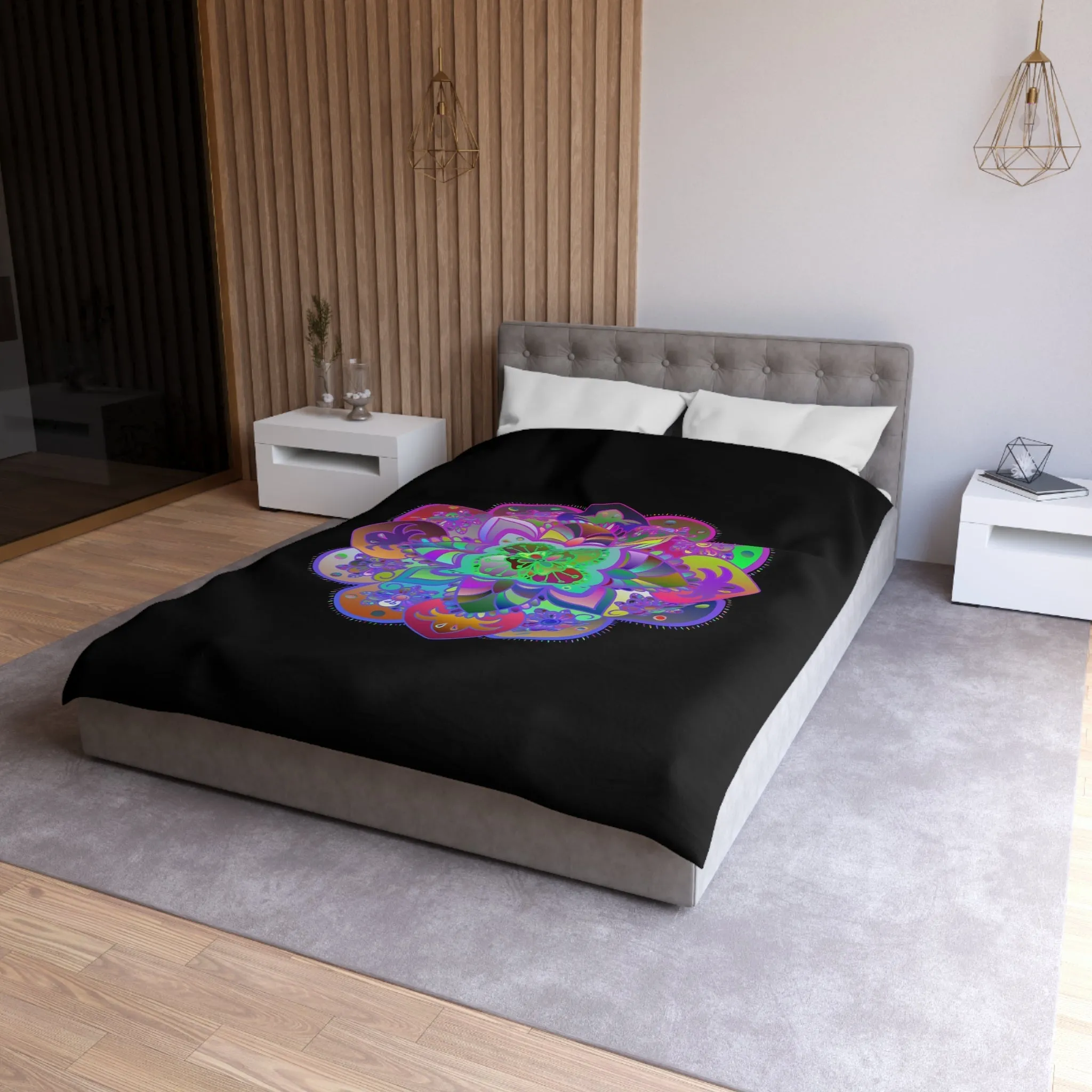 Handmade Mandala Art Microfiber Duvet Cover - Colorful Design