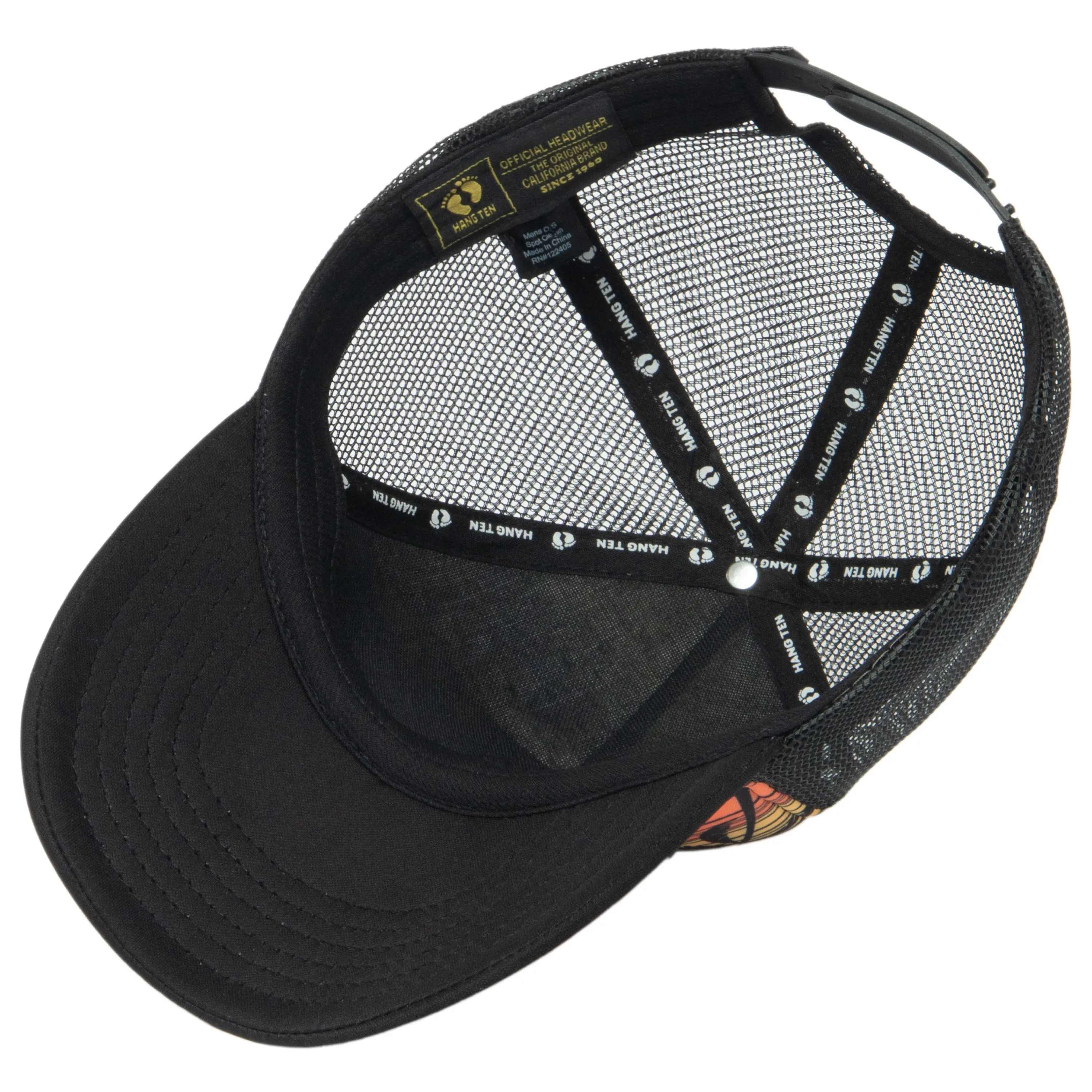 Hang Ten Sublimated Trucker Hat with Gel Print Logo and Mesh Back