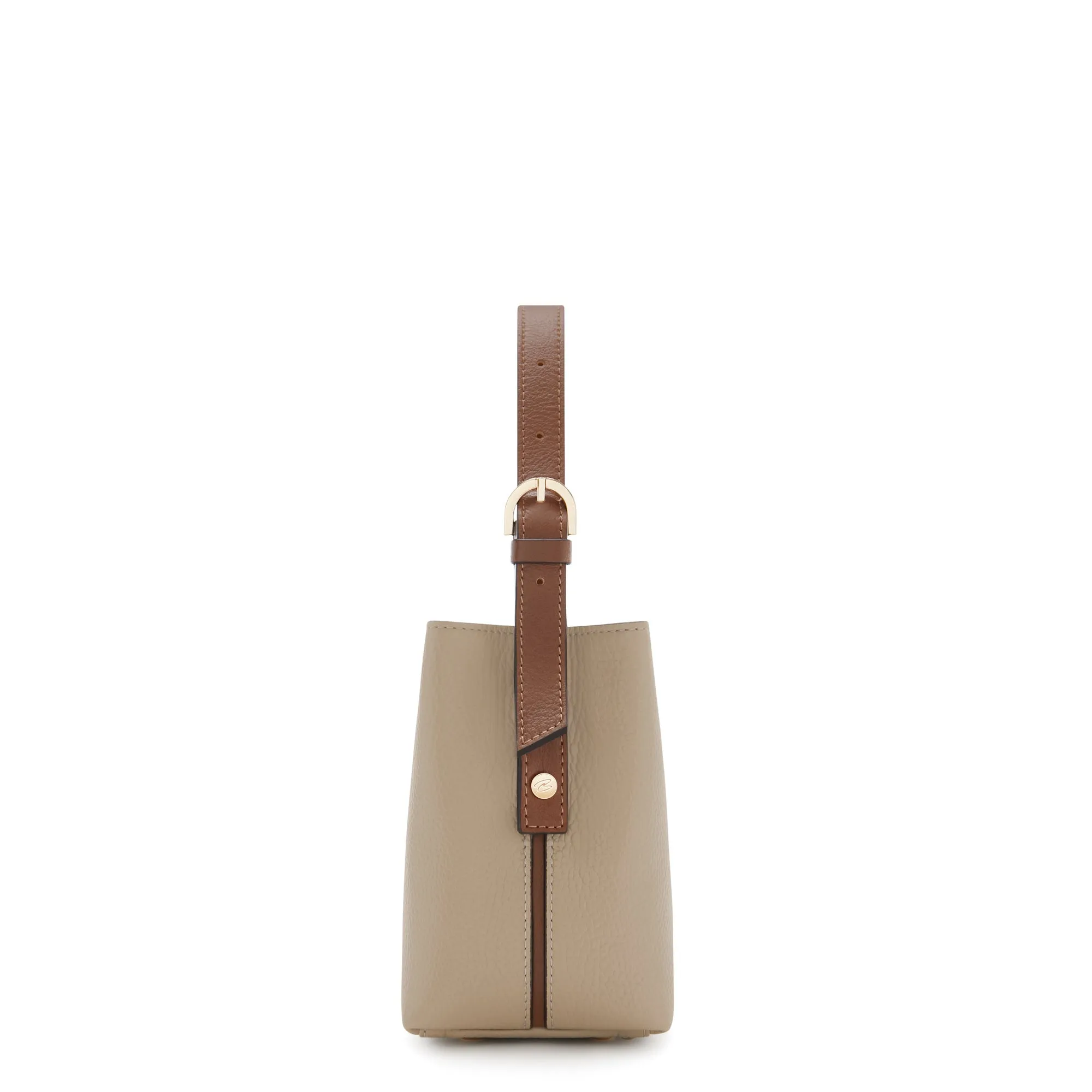 Honoré Adriane Mini taupe leather handbag calfskin leather