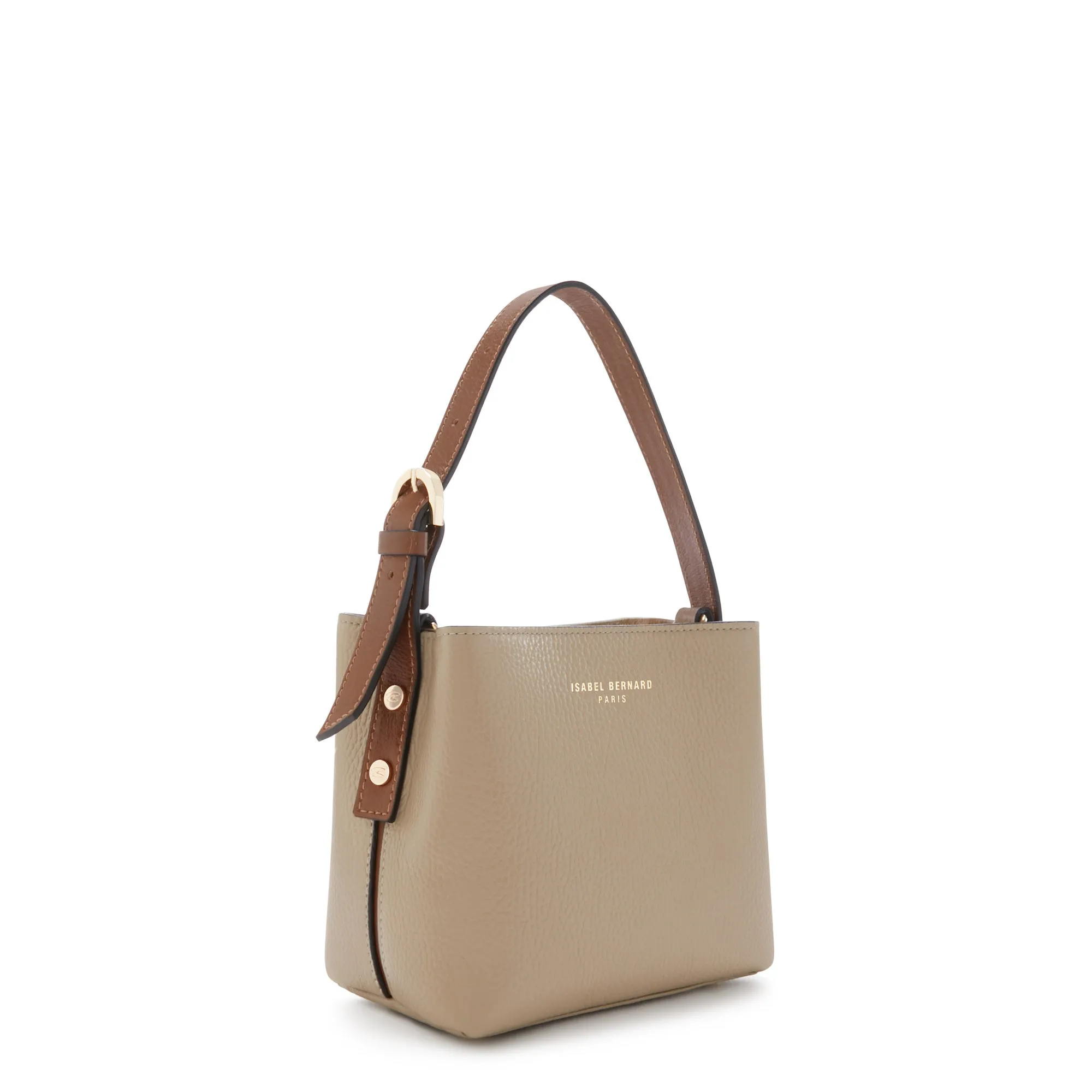 Honoré Adriane Mini taupe leather handbag calfskin leather