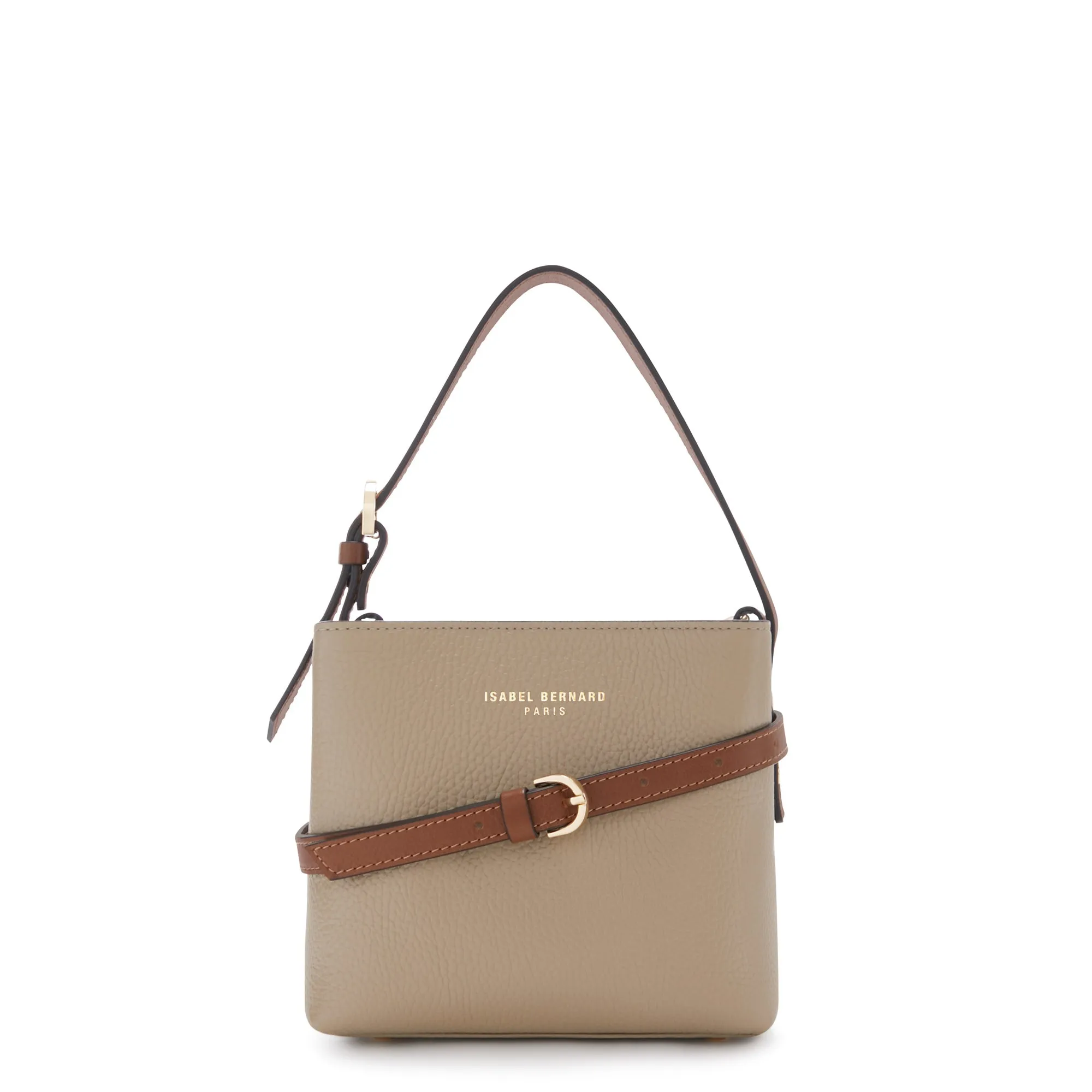 Honoré Adriane Mini taupe leather handbag calfskin leather