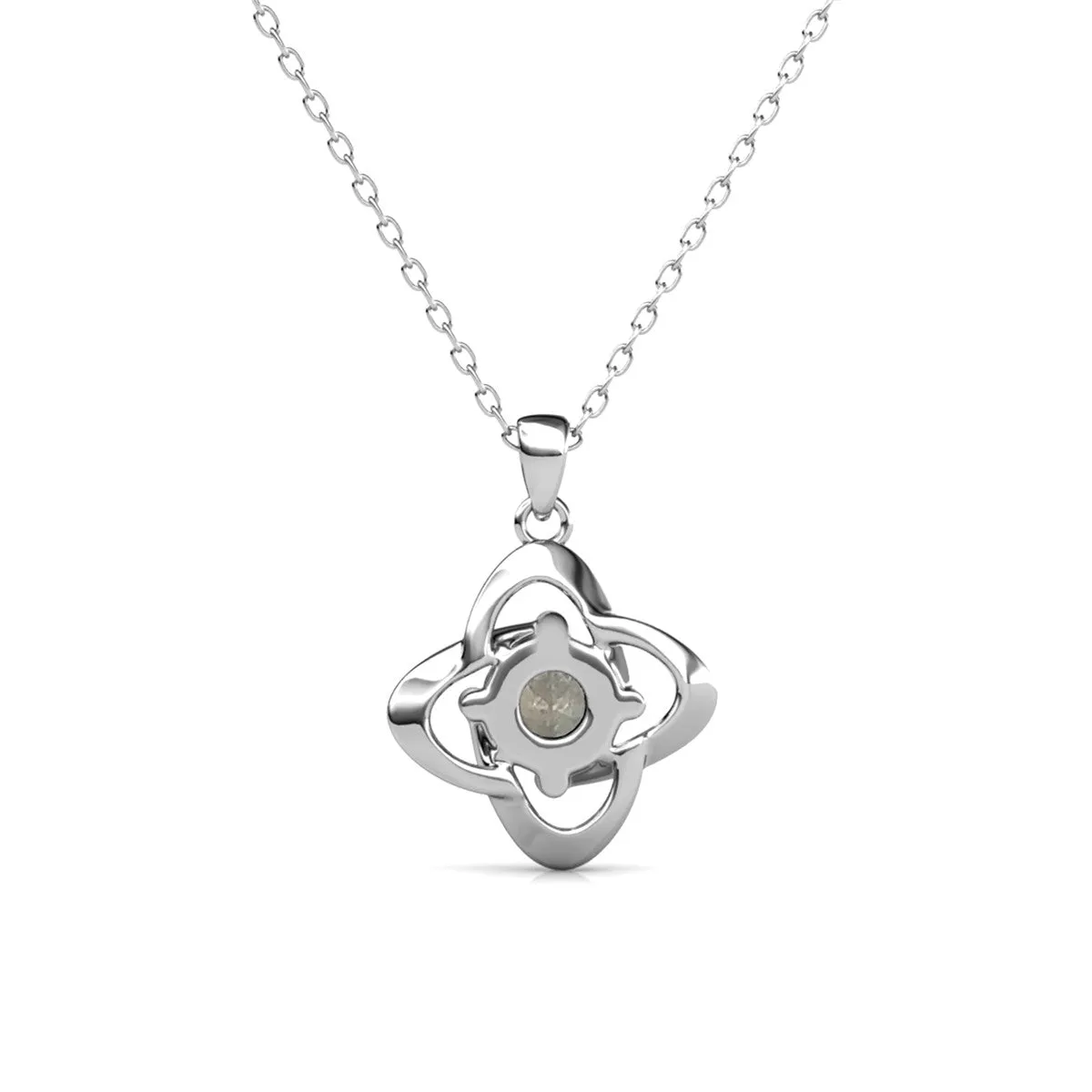 Infinity June Birthstone Alexandrite Necklace, 18k White Gold Plated Silver Birthstone Crystal Necklace