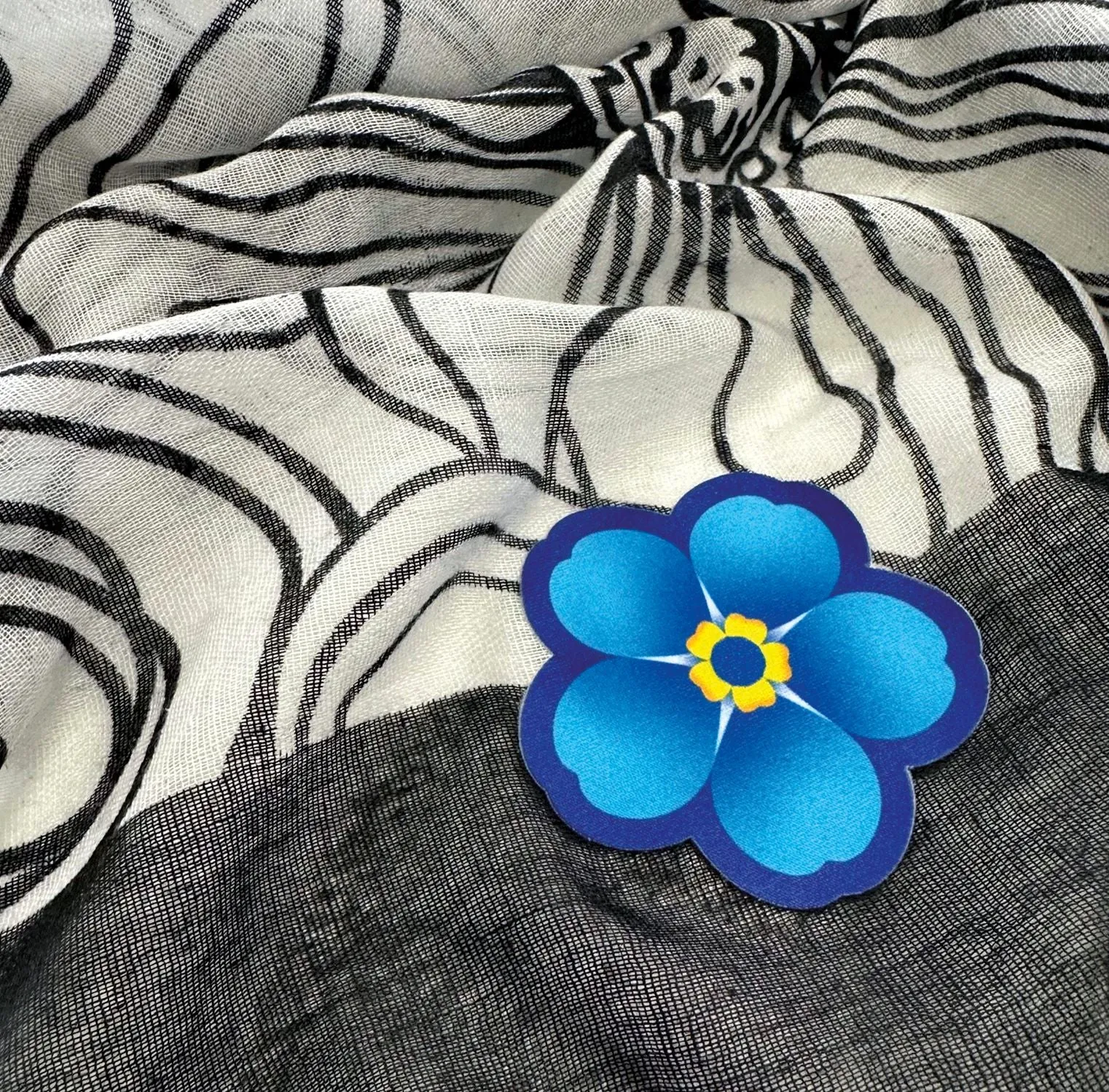 Iron-on forget-me-not patch