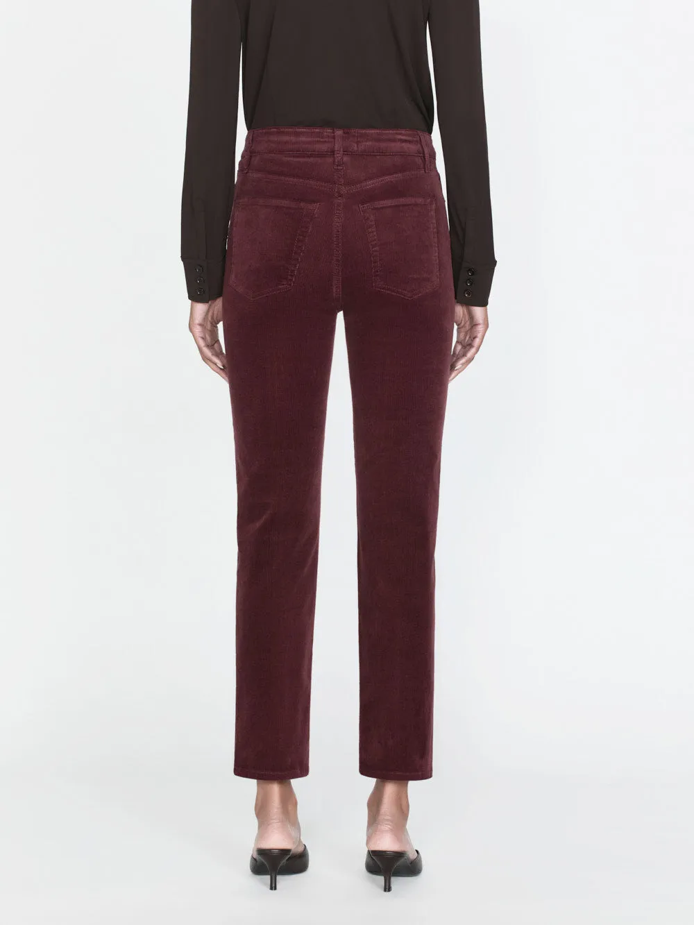 Le Sleek Straight Corduroy -- Dark Burgundy