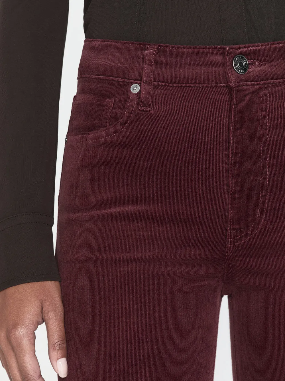 Le Sleek Straight Corduroy -- Dark Burgundy