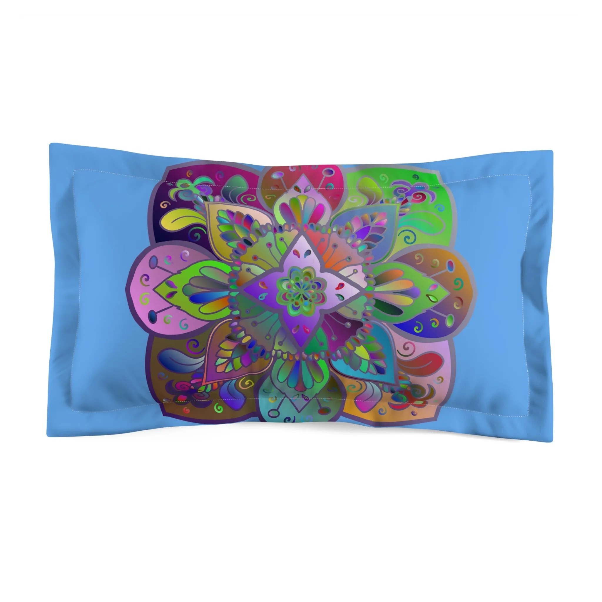 Mandala Art Hand-Drawn Microfiber Pillow Sham