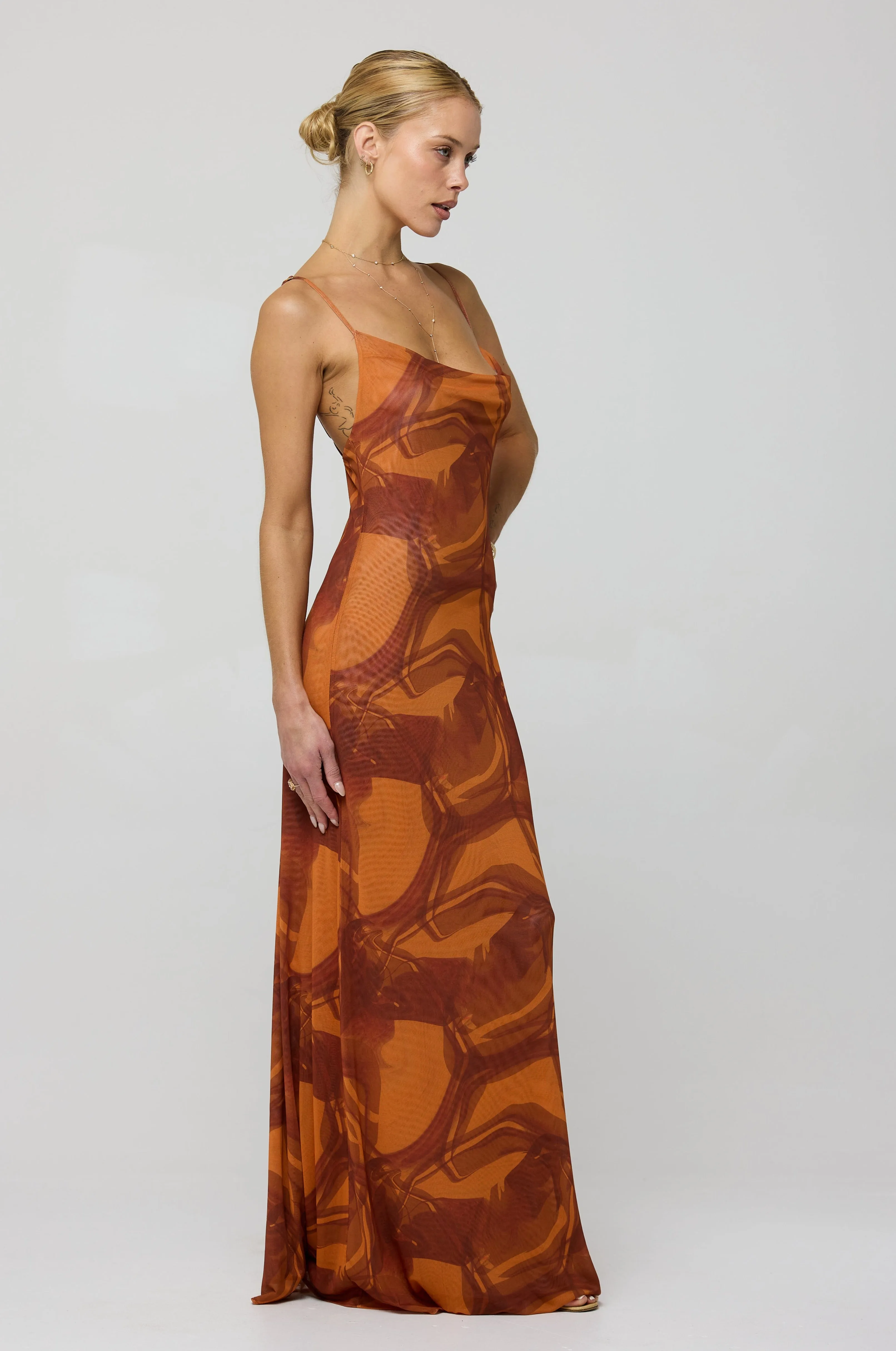 Margot Mesh Maxi in Flame